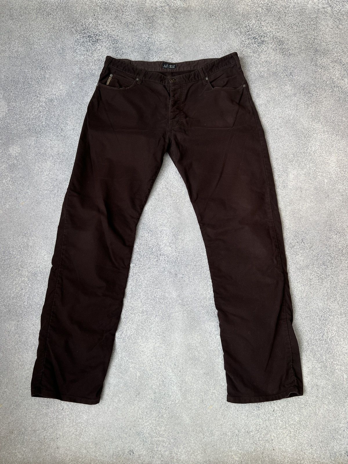 Armani × Vintage Vintage Armani Jeans Brown Streetwear Pants Size US 35 - 2 Thumbnail
