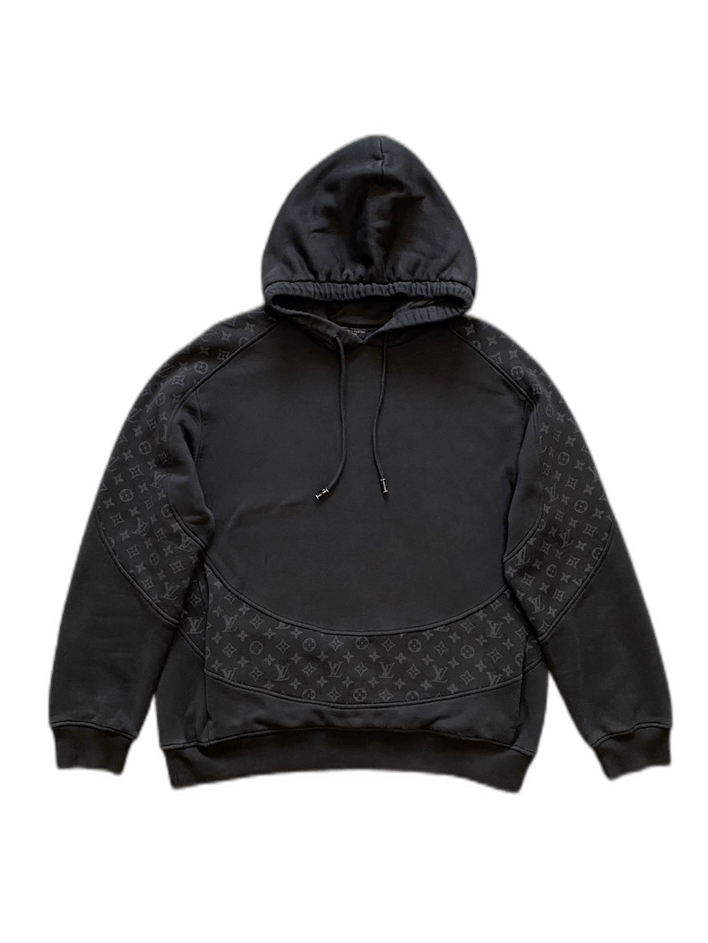 Louis Vuitton Louis Vuitton Black Hooded Sweatshirt for Men-yf Size US L / EU 52-54 / 3 - 1 Thumbnail