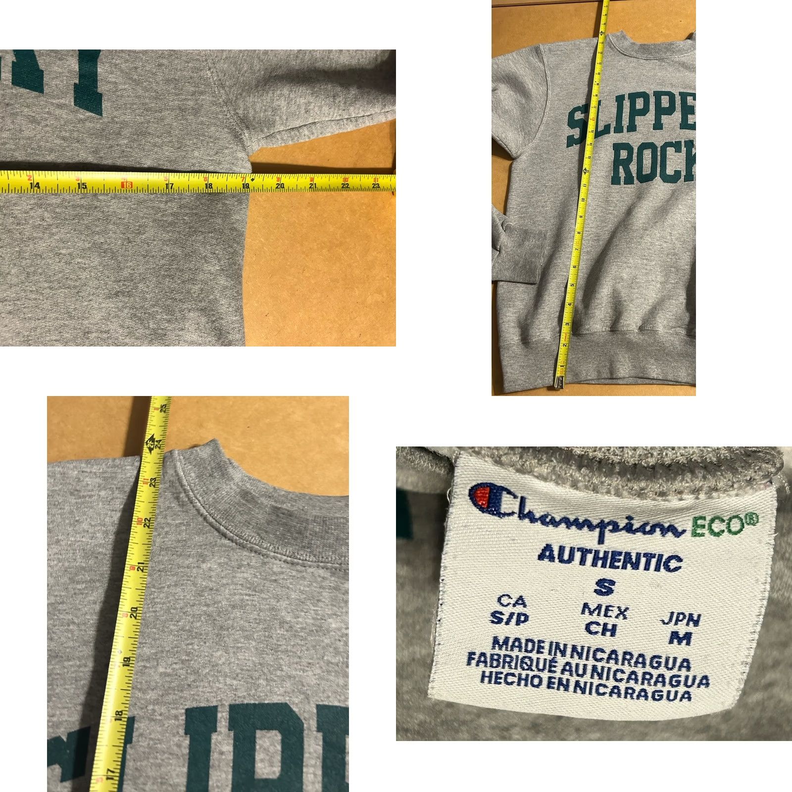 Champion VINTAGE Champion Sweatshirt Adult Small Heather Gray Slippery Rock University Logo Pullover Knit Crew Neck Long Sleeve Size US S / EU 44-46 / 1 - 9 Thumbnail