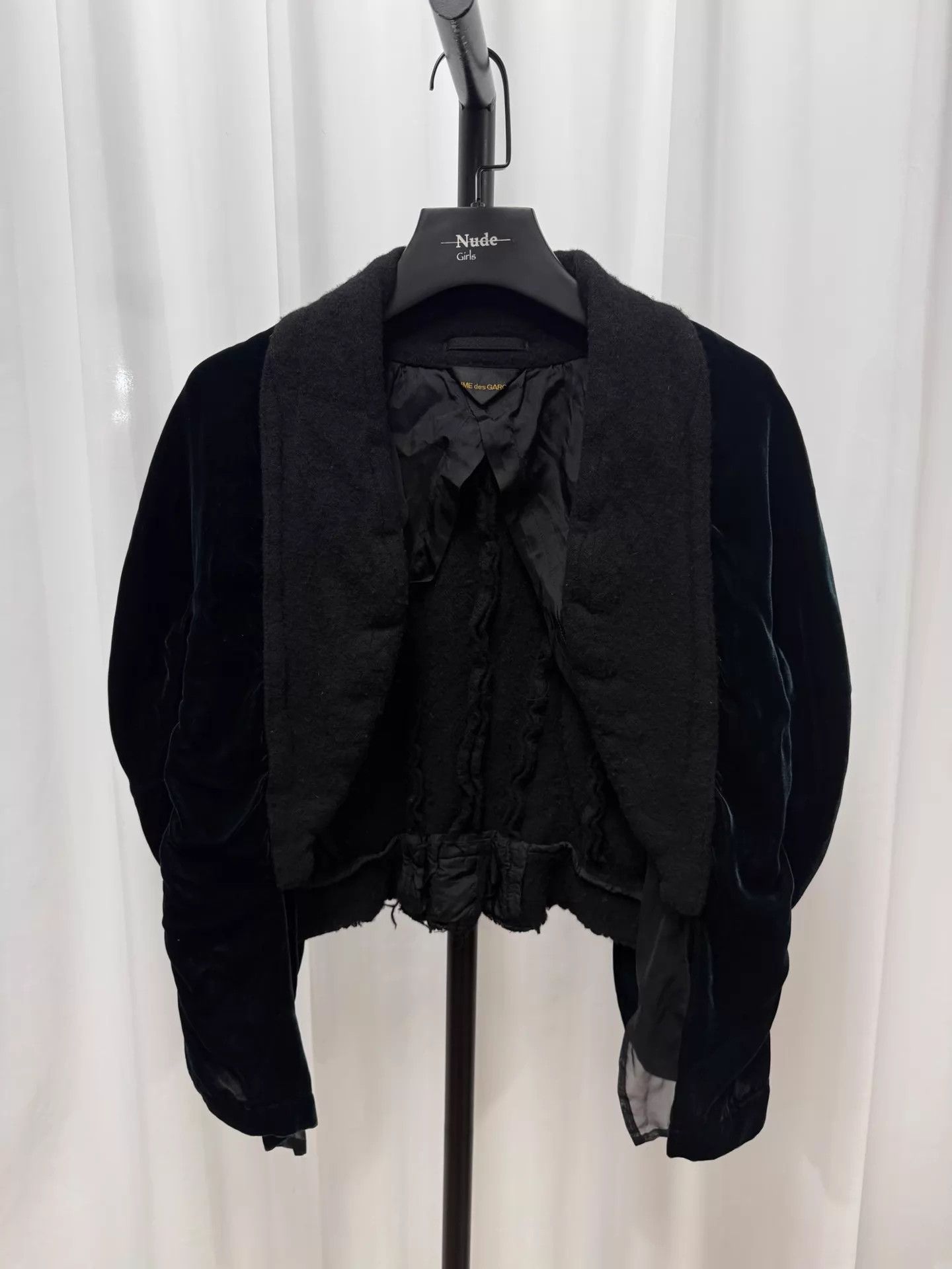 Comme des Garcons Comme des Garçons Dark Green Velvet Cloak Jacket Size ONE SIZE - 1 Thumbnail