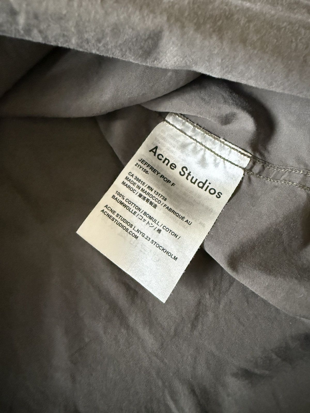 Acne Studios Acne Studio Face Logo Men's Olive Green Button-Down Shirt Size US M / EU 48-50 / 2 - 7 Thumbnail