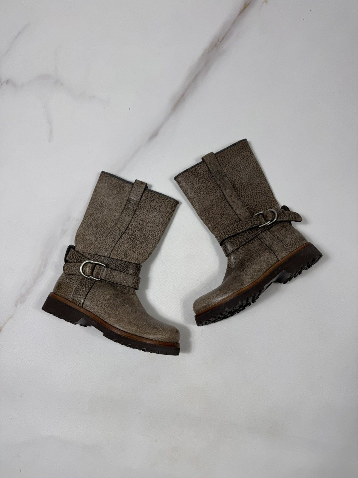 Brunello Cucinelli Brunello Cucinelli Leather Woman's Brown Biker Boot Size US 7.5 / IT 37.5 - 1 Thumbnail