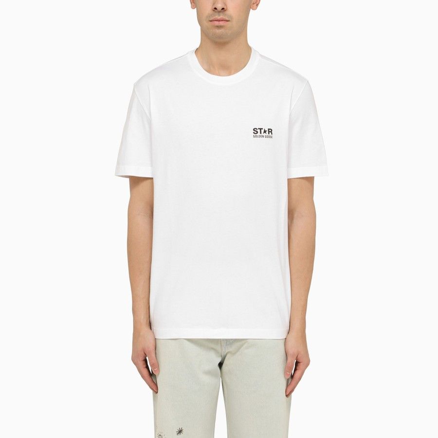 image of Golden Goose O1D2Blof0424 Logo T-Shirt In White, Men's (Size Medium)