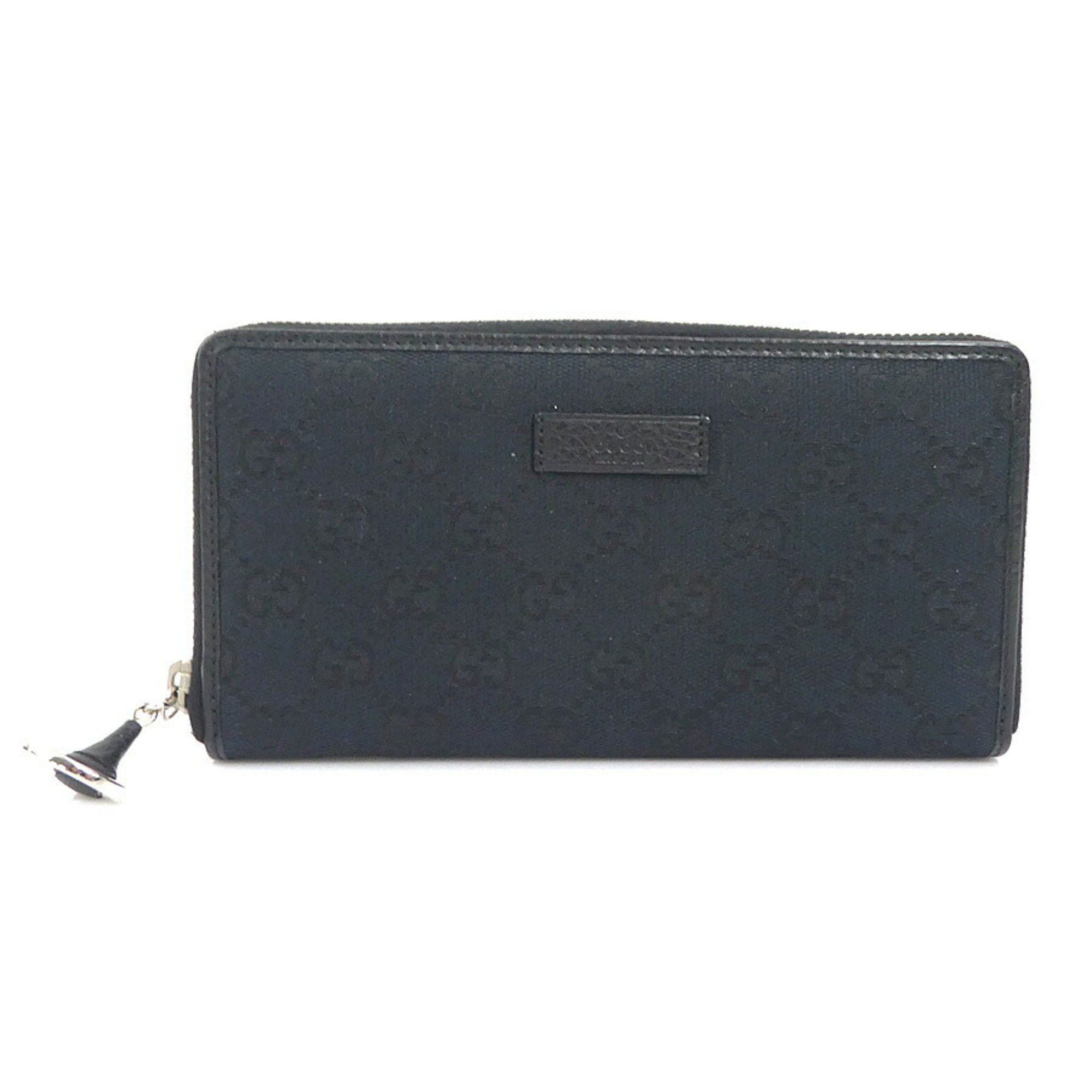 Gucci Gucci Round Long Wallet in GG Canvas, Black and Silver, Men's Women's, 224246 e60756a Size ONE SIZE - 1 Thumbnail