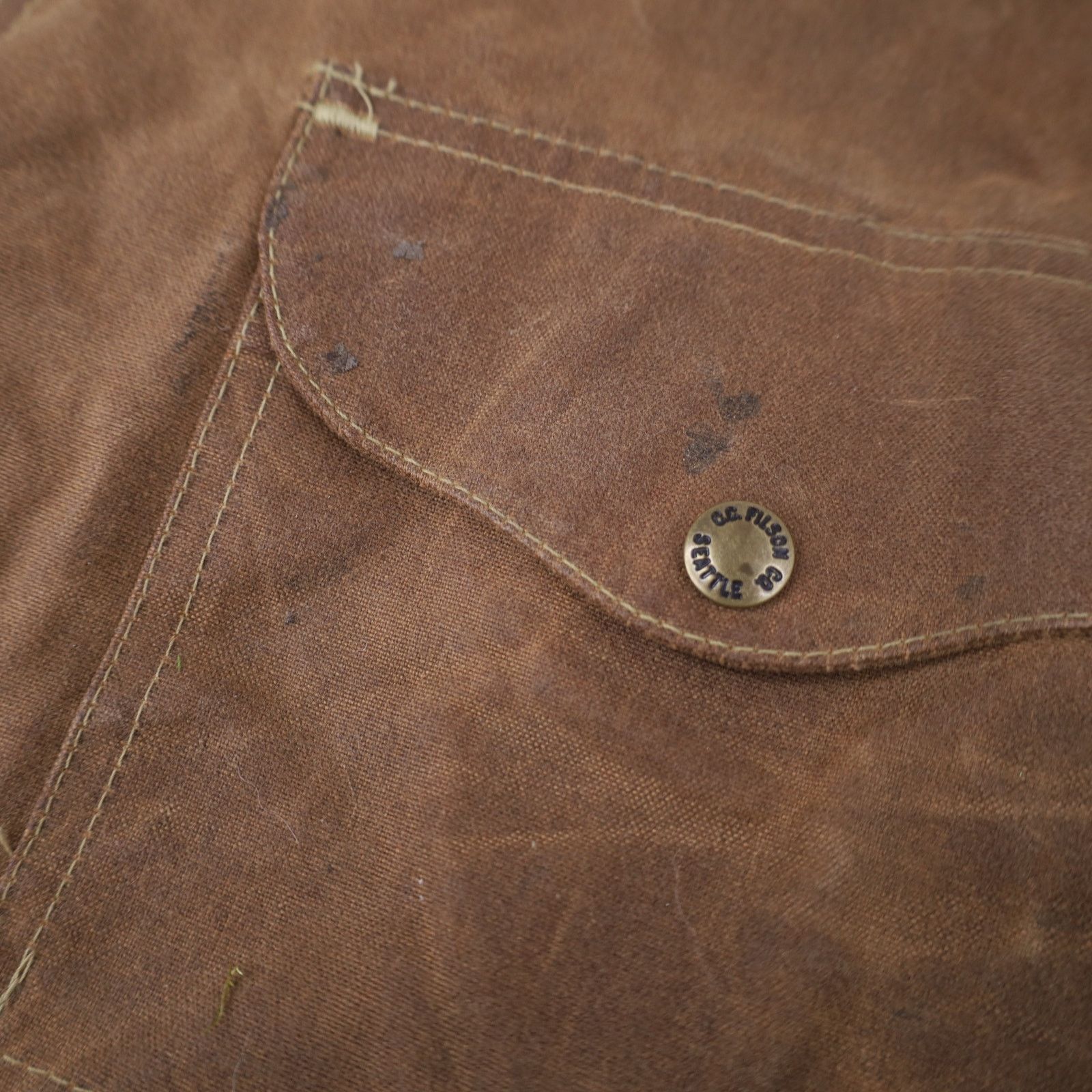 Filson × Vintage Vintage Filson 620 Tin Cloth Waxed Canvas Cruiser Jacket Size US XL / EU 56 / 4 - 8 Thumbnail