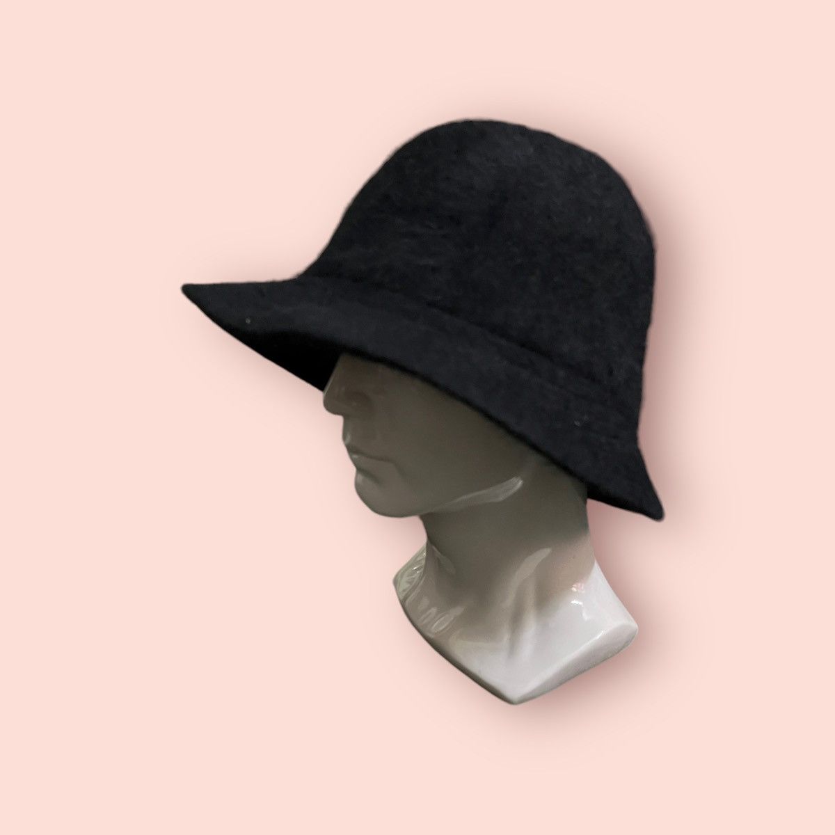 Beams Plus × Japanese Brand VINTAGE RAY BEAMS MOHAIR BLACK WOOL BLEND BUCKET HAT Size ONE SIZE - 5 Thumbnail