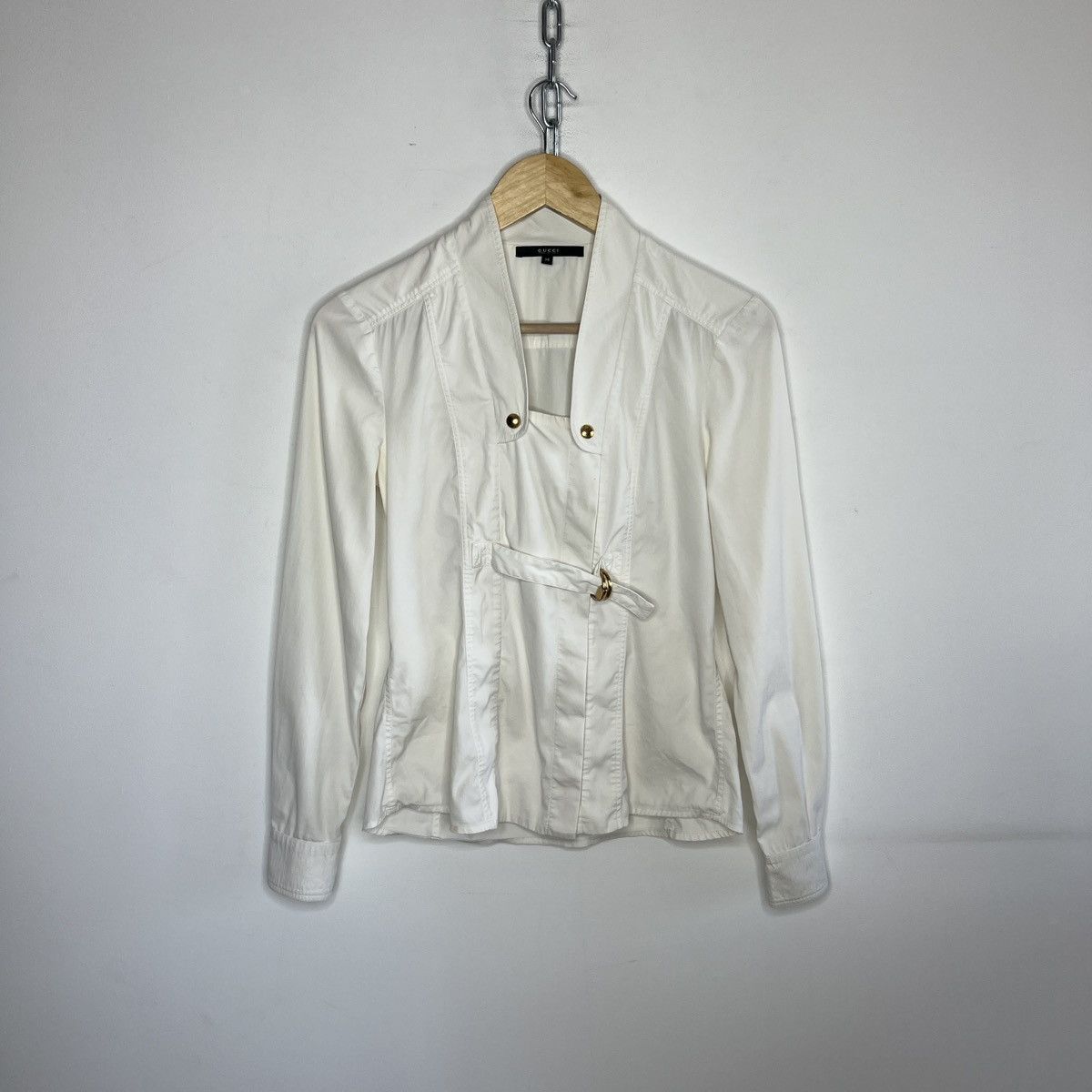 Gucci SS11 Gucci Horsebit Shirt Ecru Size S / US 4 / IT 40 - 1 Thumbnail