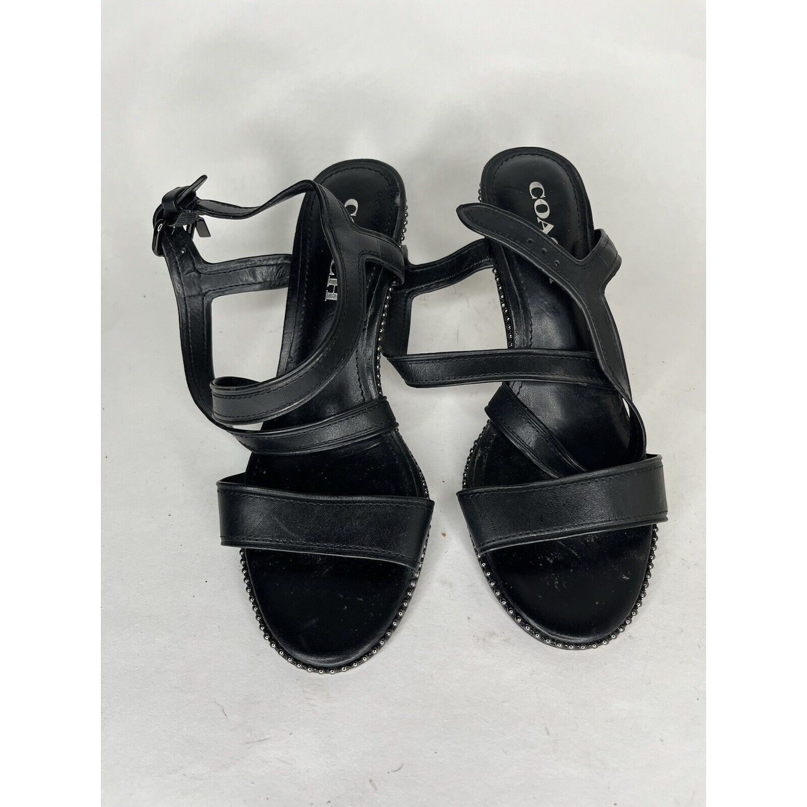 Coach Coach Black Leather Open Toe Ankle Strap Heel Sandals Women Size US 7.5 / IT 37.5 - 13 Thumbnail