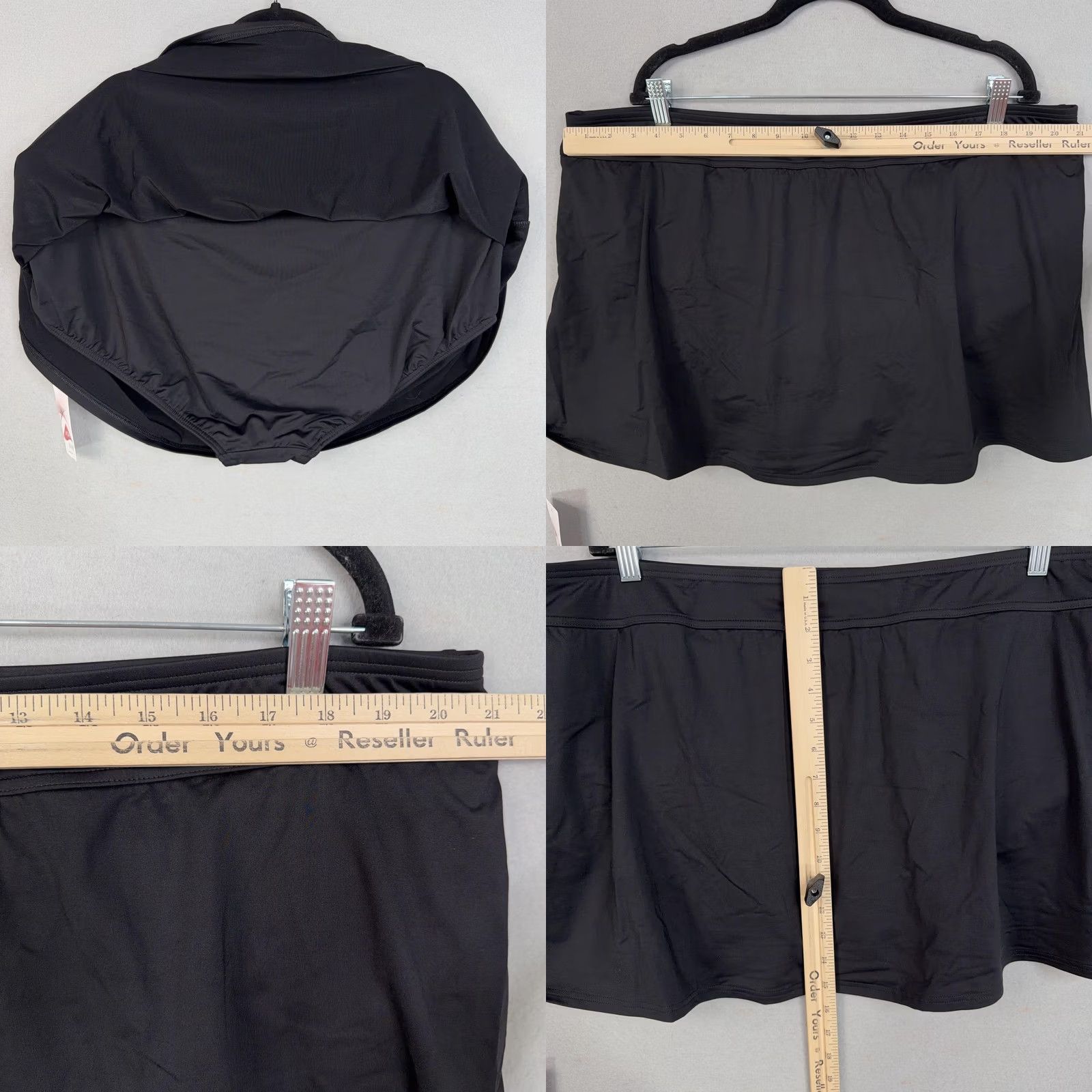 Lands' End Lands' End Swim Skirt Womens 22W Black Built In Brief Elastic Waist Swimwear Xtra Size 40" / US 18 - 9 Thumbnail