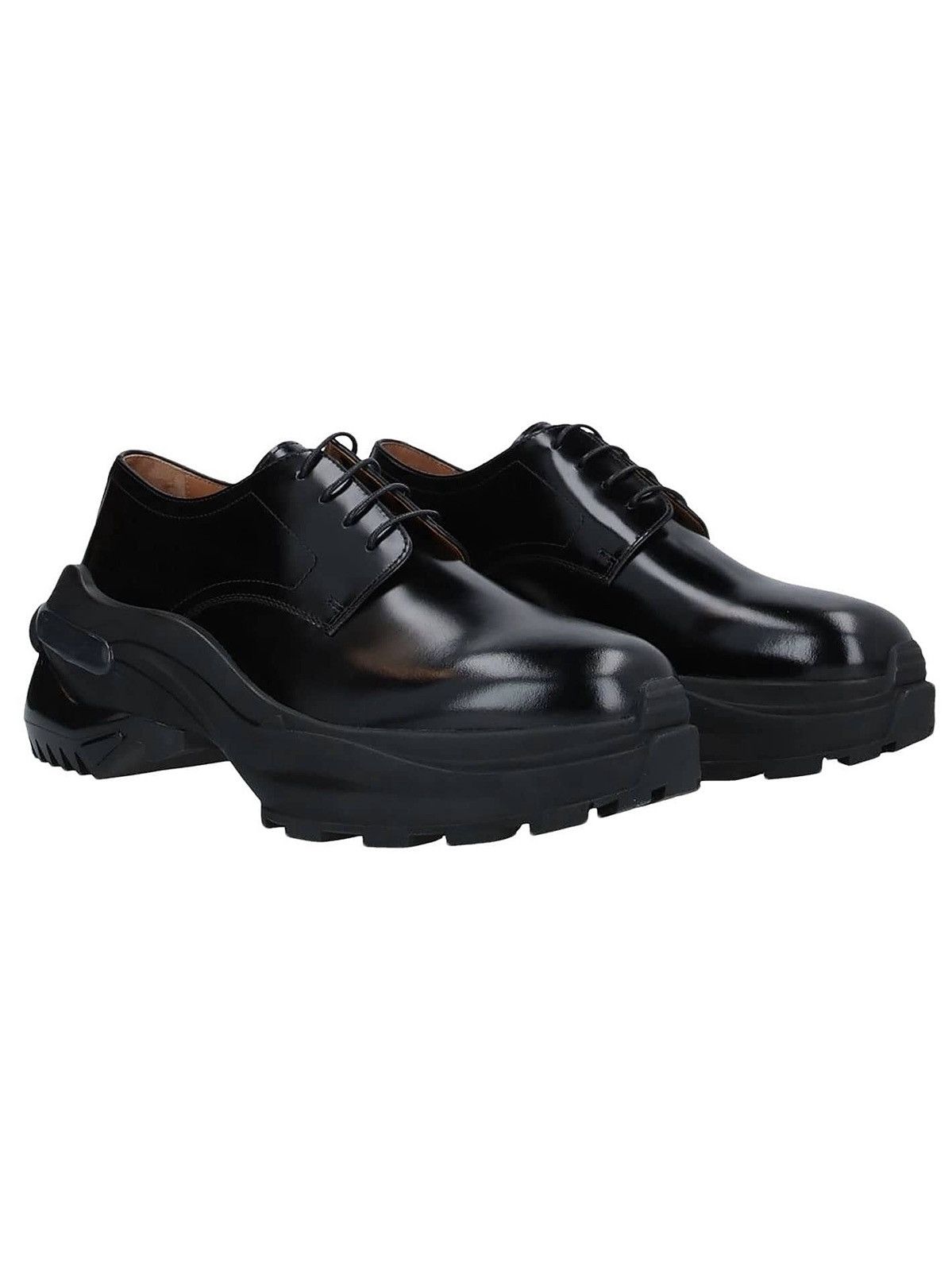 Maison Margiela lace-up Leather Derby Shoes | Black | FARFETCH