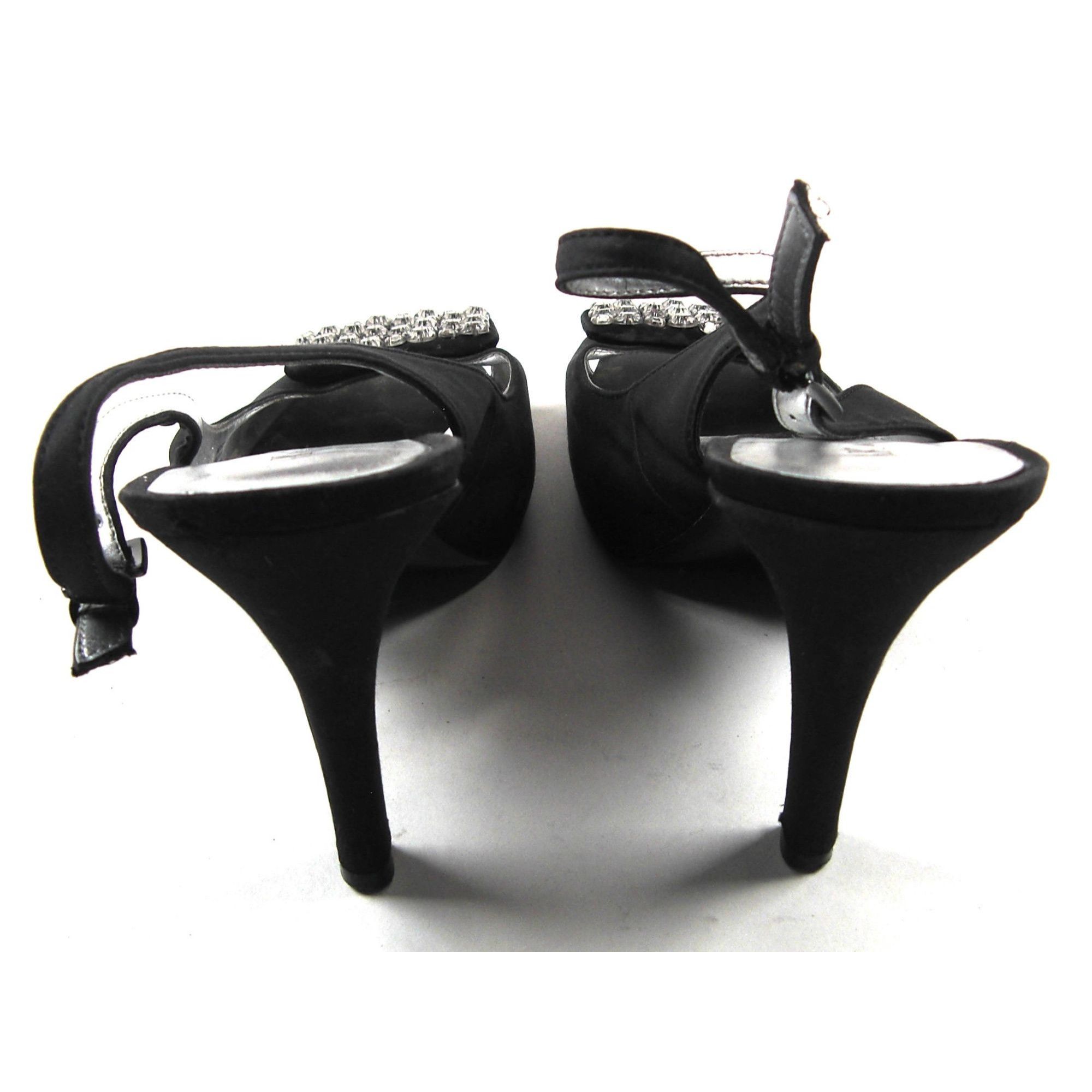 Anne Klein Anne Klein Rhinestone Embellished Satin High Heel Dress Pump Size US 7 / IT 37 - 4 Thumbnail