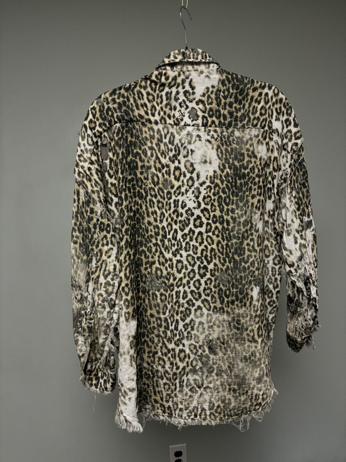 R13 Shredded Seam Drop Neck Shirt Leopard XS Size XS / US 0-2 / IT 36-38 - 11 Thumbnail