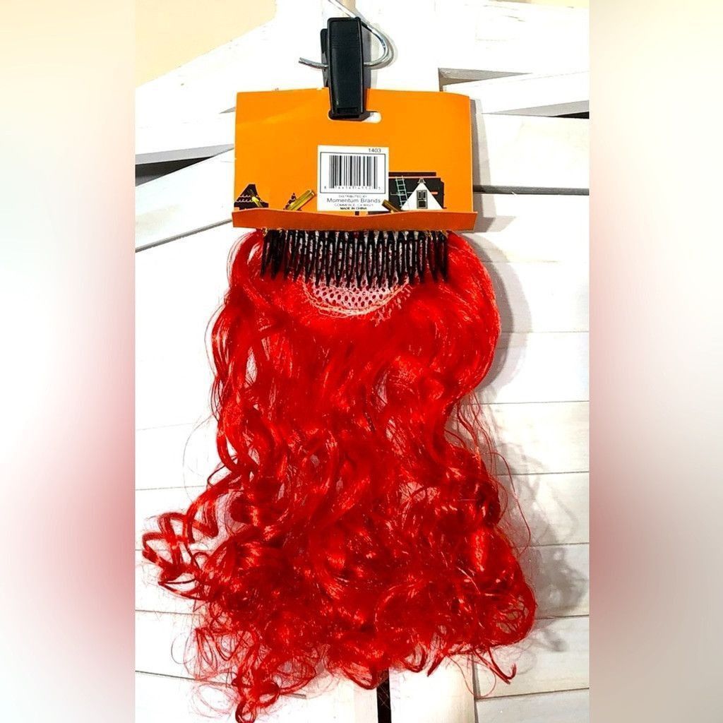 Vintage red hair curly extension costume accessory with hair clip Size ONE SIZE - 2 Thumbnail