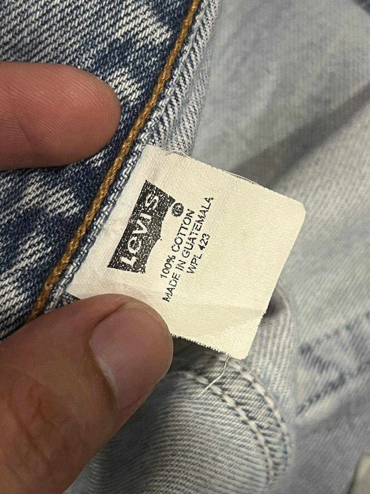 Levi's Vintage 90s Levi’s 501 Buttonfly Light Blue Washed Rip Jeans Size US 36 / EU 52 - 21 Thumbnail