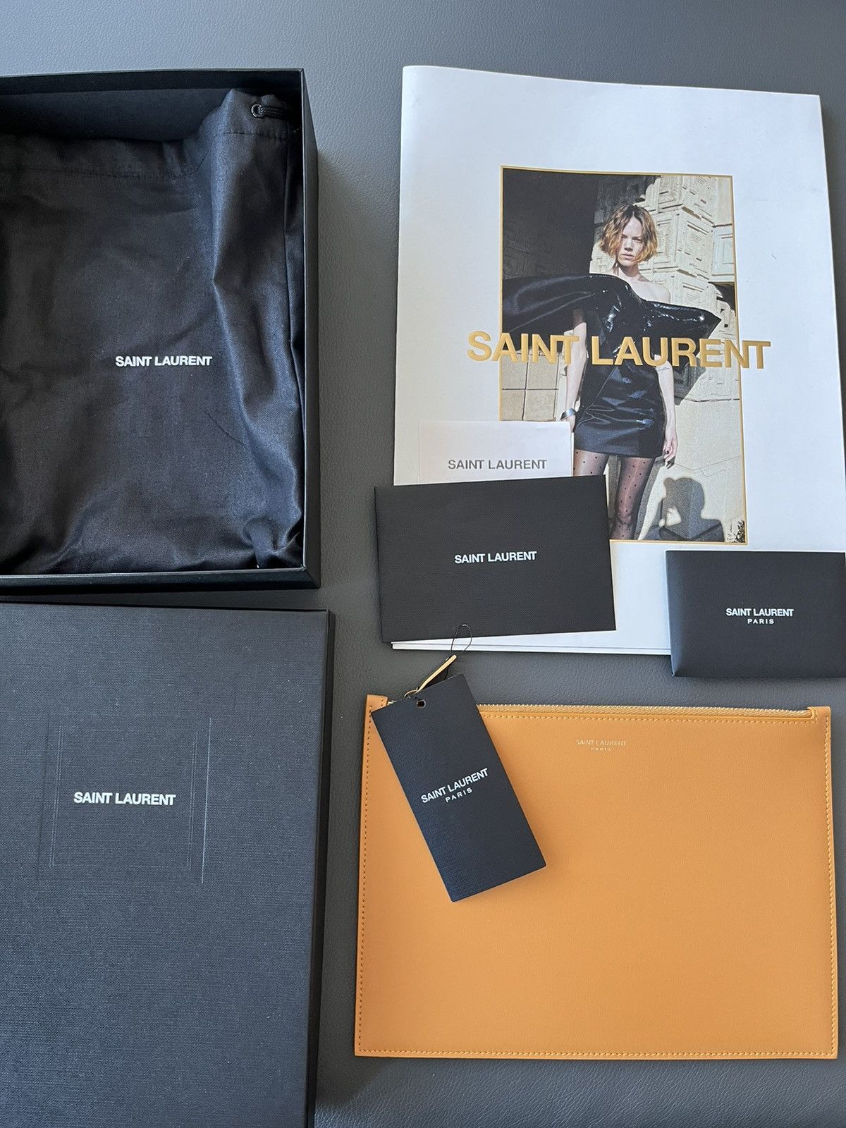 Hedi Slimane × Saint Laurent Paris × Yves Saint Laurent Limited Edition Brand New Saint Laurent Leather Pouch Bag Size ONE SIZE - 1 Thumbnail