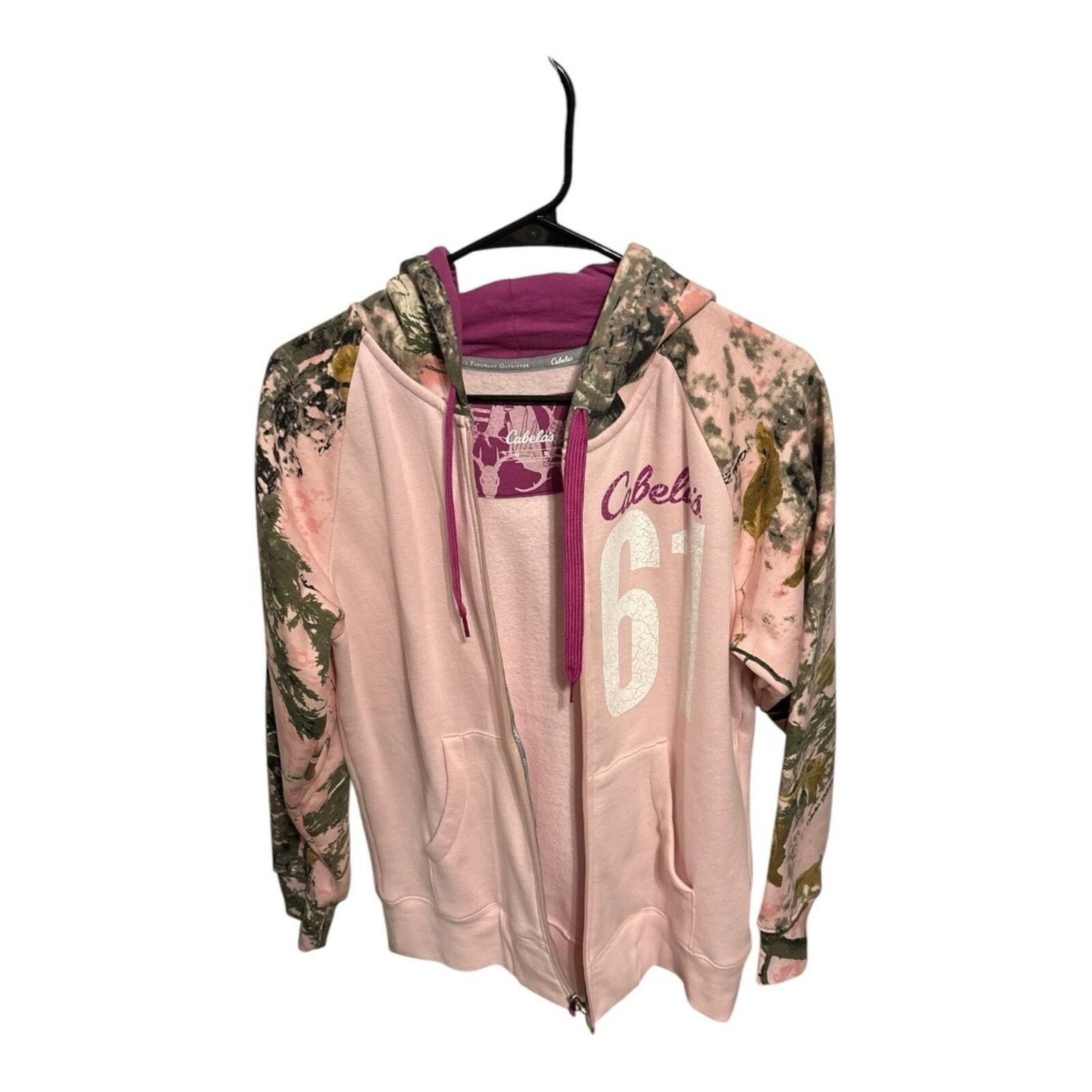 Cabelas Cabela's Magenta Camouflage Hoodie with White Logo Size M / US 6-8 / IT 42-44 - 1 Thumbnail