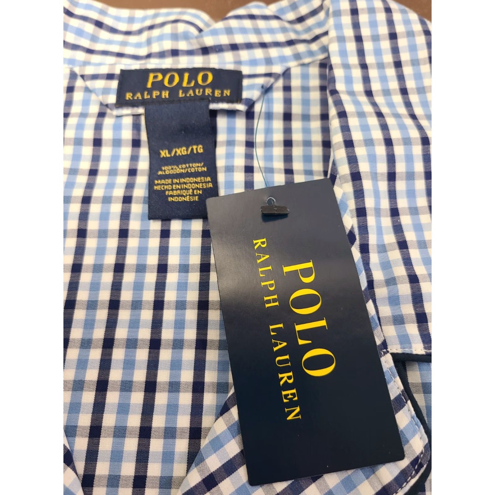 Ralph Lauren Ralph Lauren Polo Shirt Pajama Top Mens XL Blue Plaid Sleepwear Button Short Sleeve Embroidered Pony Size US XL / EU 56 / 4 - 5 Thumbnail