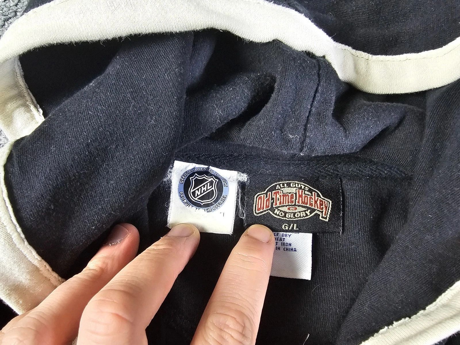 NHL Mighty Ducks Old Time Hockey Lace Up Hoodie Black NHL Men L Size US L / EU 52-54 / 3 - 7 Thumbnail