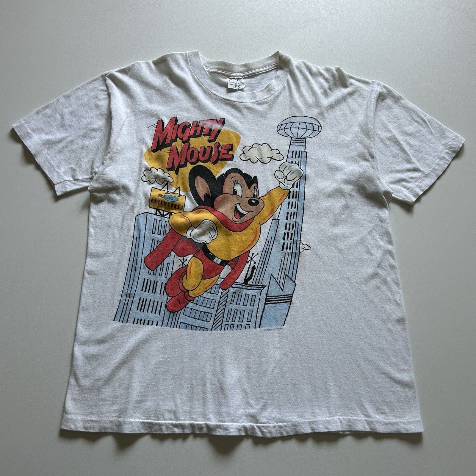 Vintage 80s Mighty Mouse T-Shirt 1988 Stanley Desantis XL
