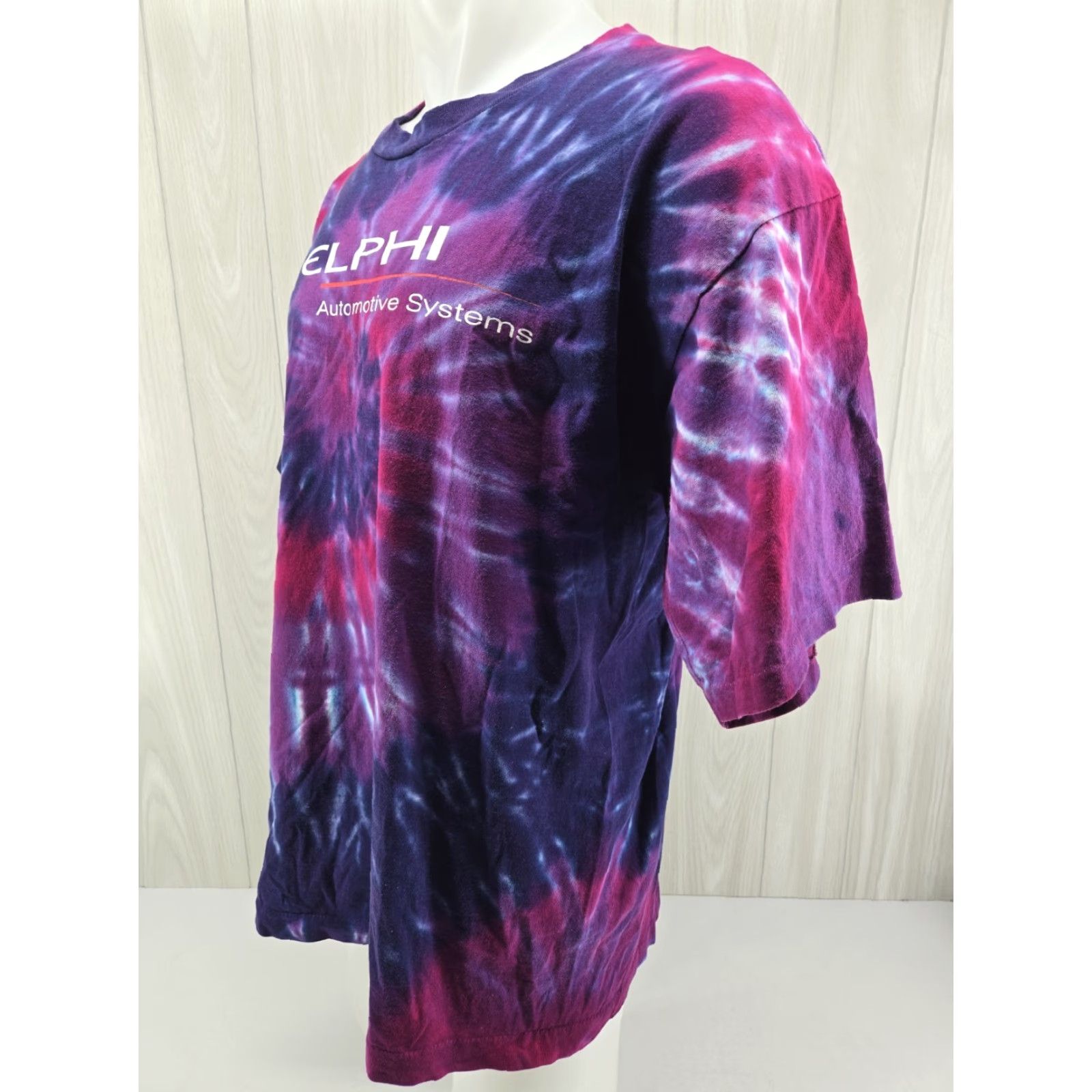 Vintage VINTAGE Delphi Automotive Systems VTG 90s Single Stitch T-Shirt Men’s XL Tie Dye Purple Shirt Mens XL Purple 90s Logo Graphic Print Size US XL / EU 56 / 4 - 4 Thumbnail