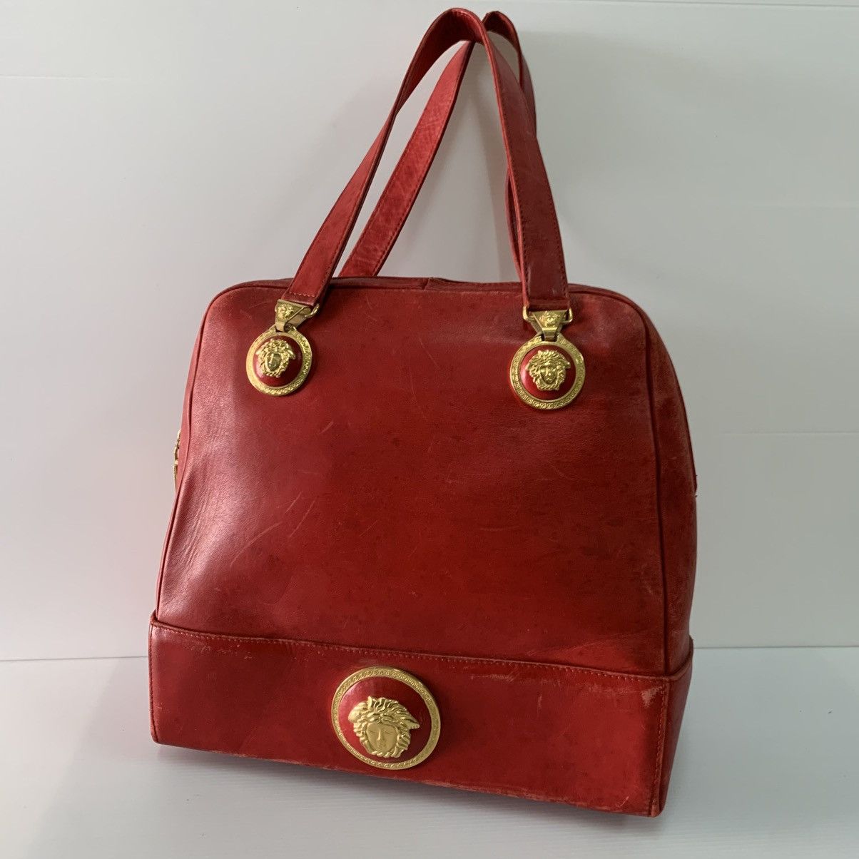 Versace Gianni Versace Red Leather Vintage Rare Handbag Size ONE SIZE - 11 Thumbnail