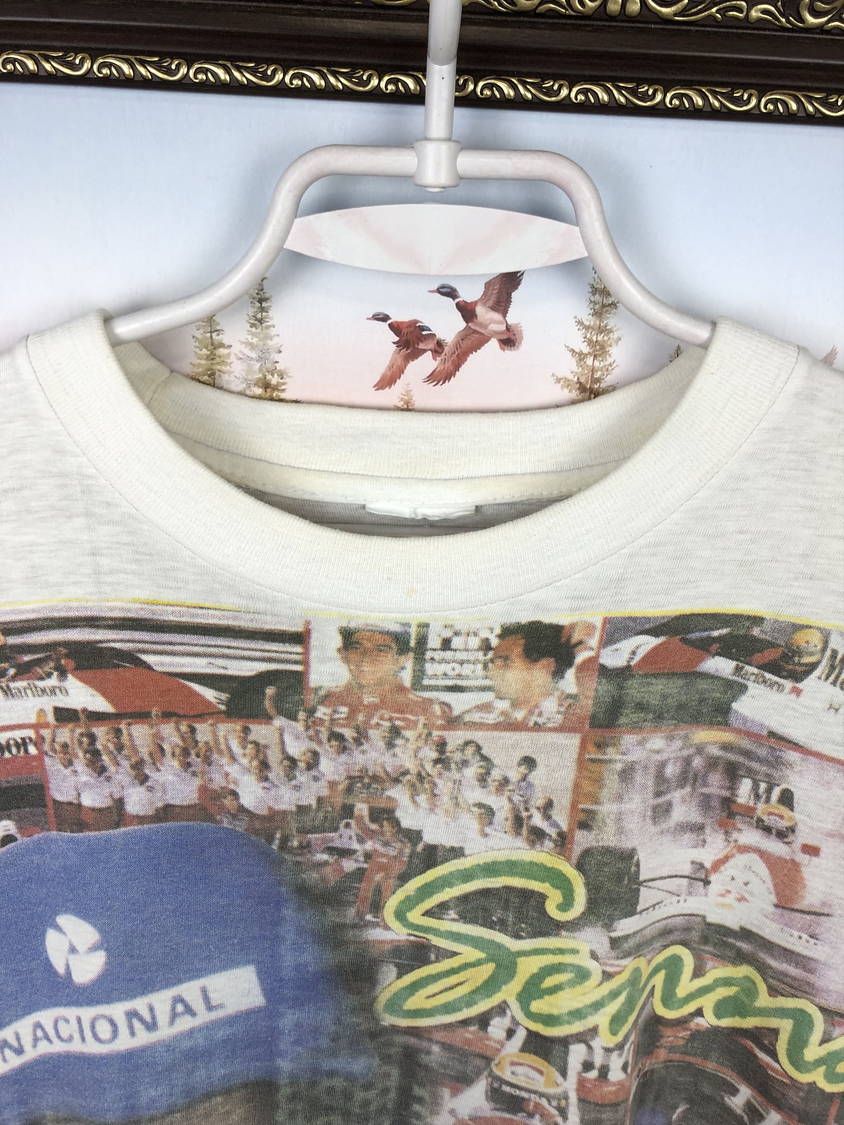 Vintage Vintage 90's Ayrton Senna Racing Tee Shirt Over Print Shirt Size US L / EU 52-54 / 3 - 9 Thumbnail