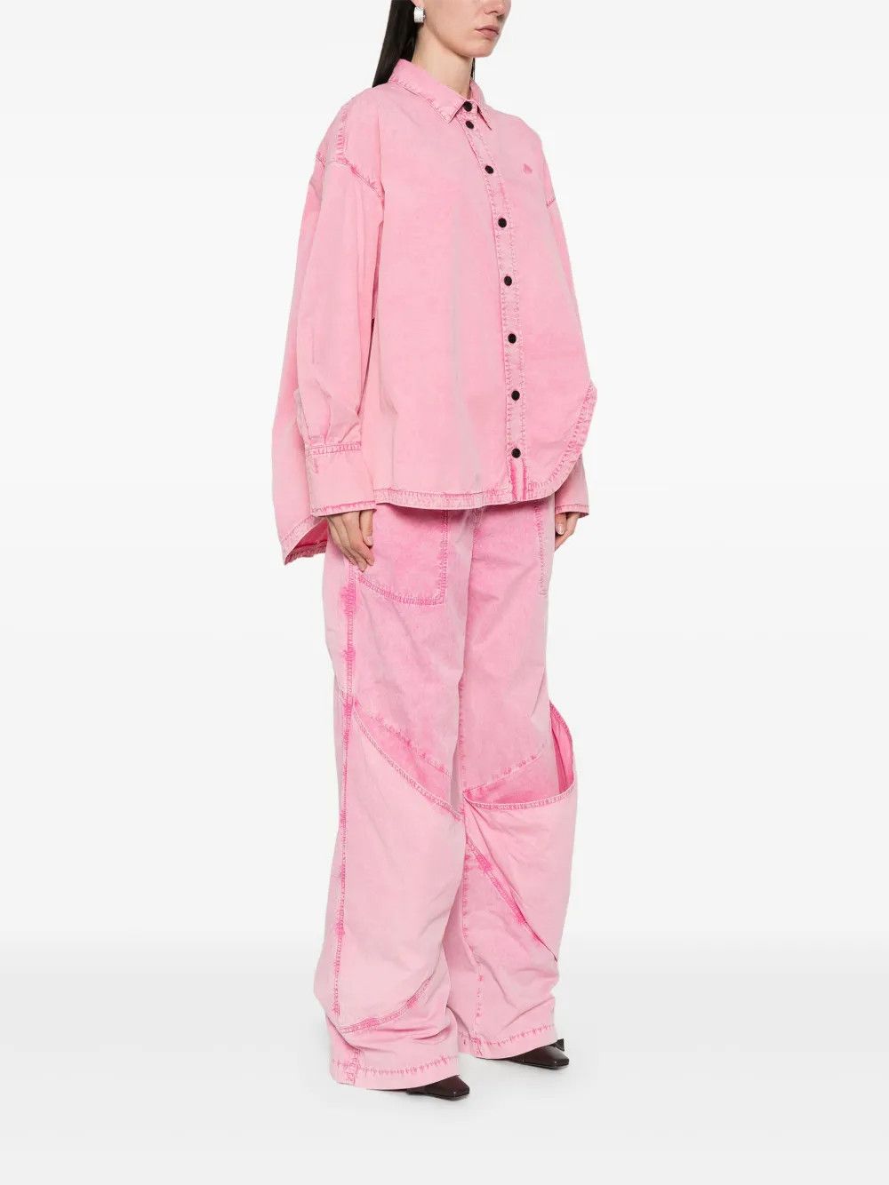 The Attico o1s22i1n0325 Oversized Shirt in Pink Size S / US 4 / IT 40 - 2 Thumbnail