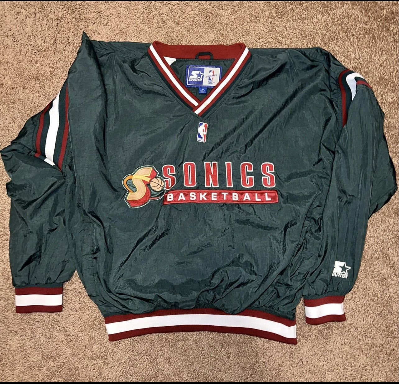 Starter Rare Vintage 90's Seattle Supersonics Starter Windbreaker Size US L / EU 52-54 / 3 - 8 Thumbnail