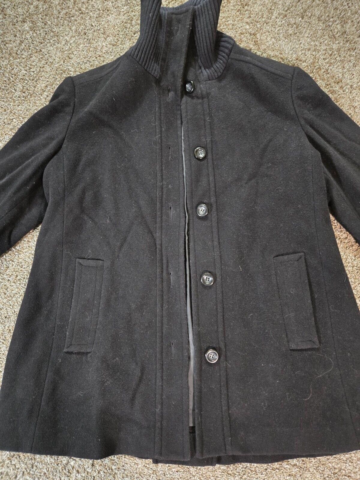 Designer Fleet Street Wool Black Peacoat Turtle Neck & Buttons XL Size XL / US 12-14 / IT 48-50 - 6 Thumbnail