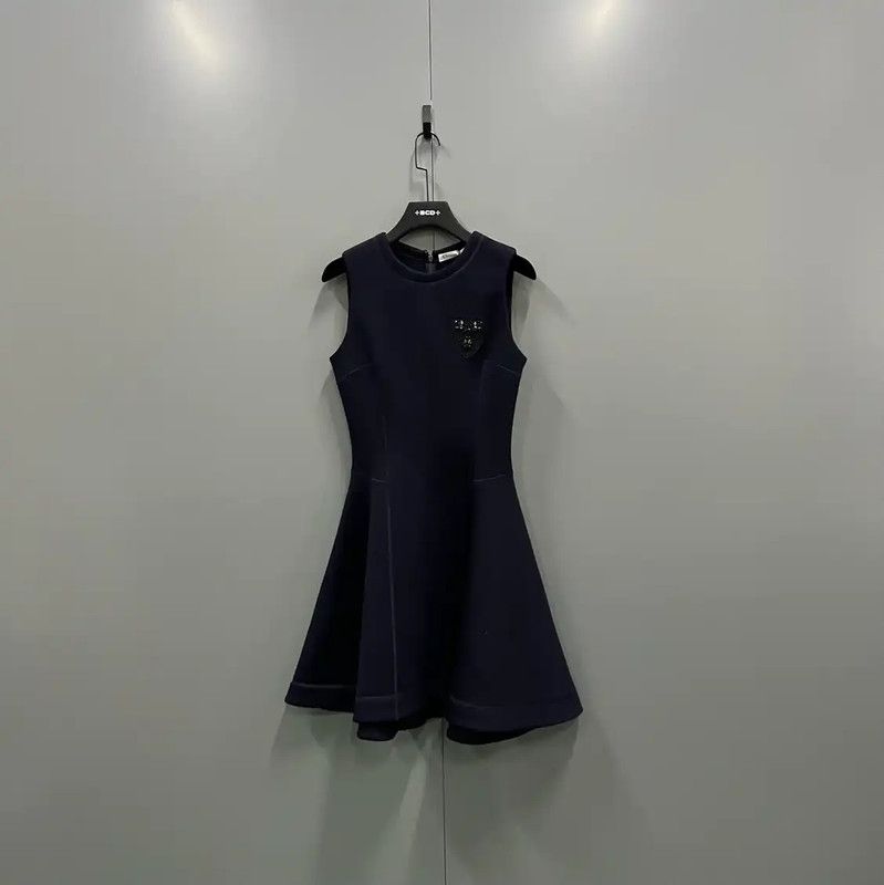 Dior Dior Sleeveless Black Cotton Midi Dress 0089 Size ONE SIZE - 1 Thumbnail