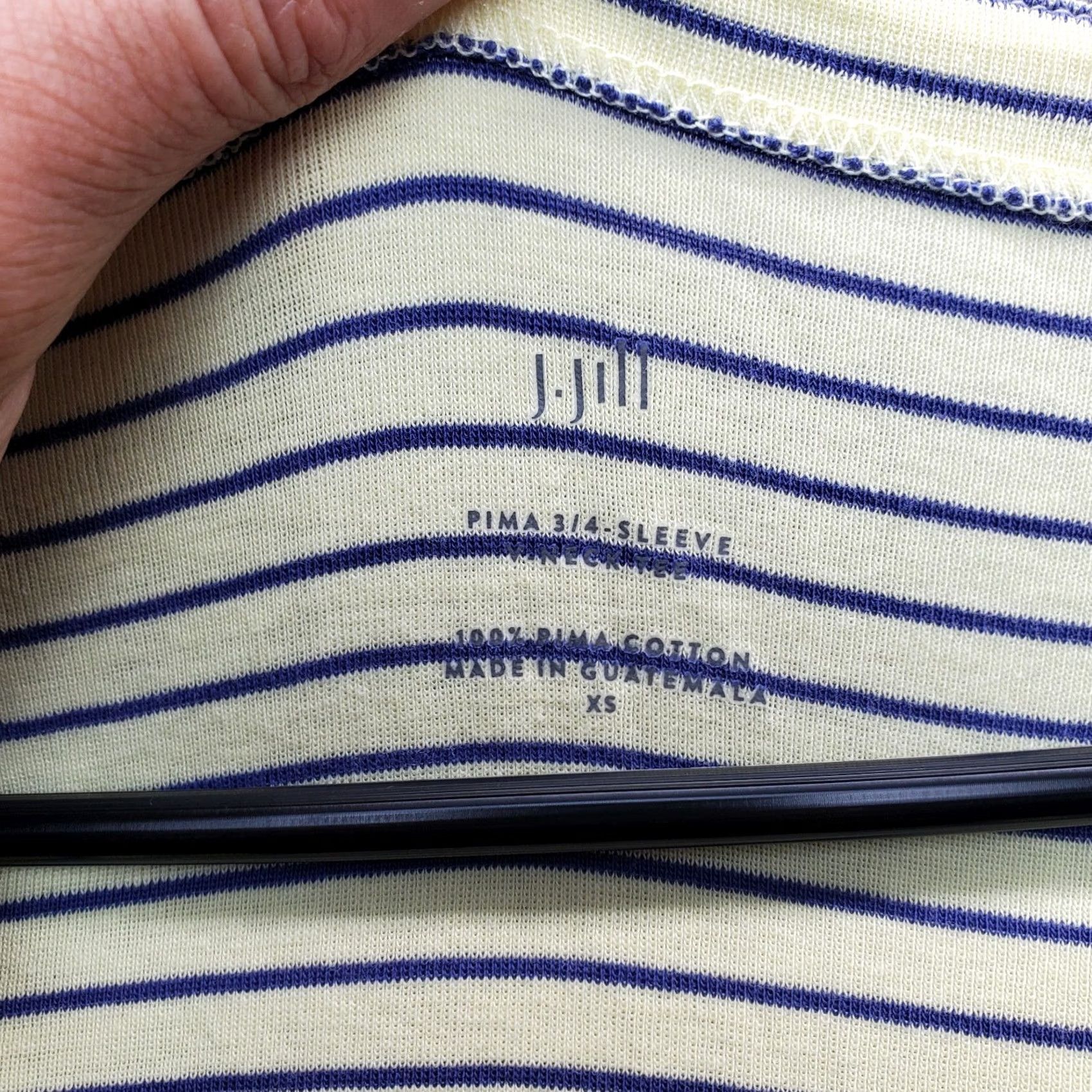 J. Jill J. Jill Shirt Womens XS Multicolor Striped Pima Cotton 3/4 Sleeve Pullover Tee Size XS / US 0-2 / IT 36-38 - 5 Thumbnail