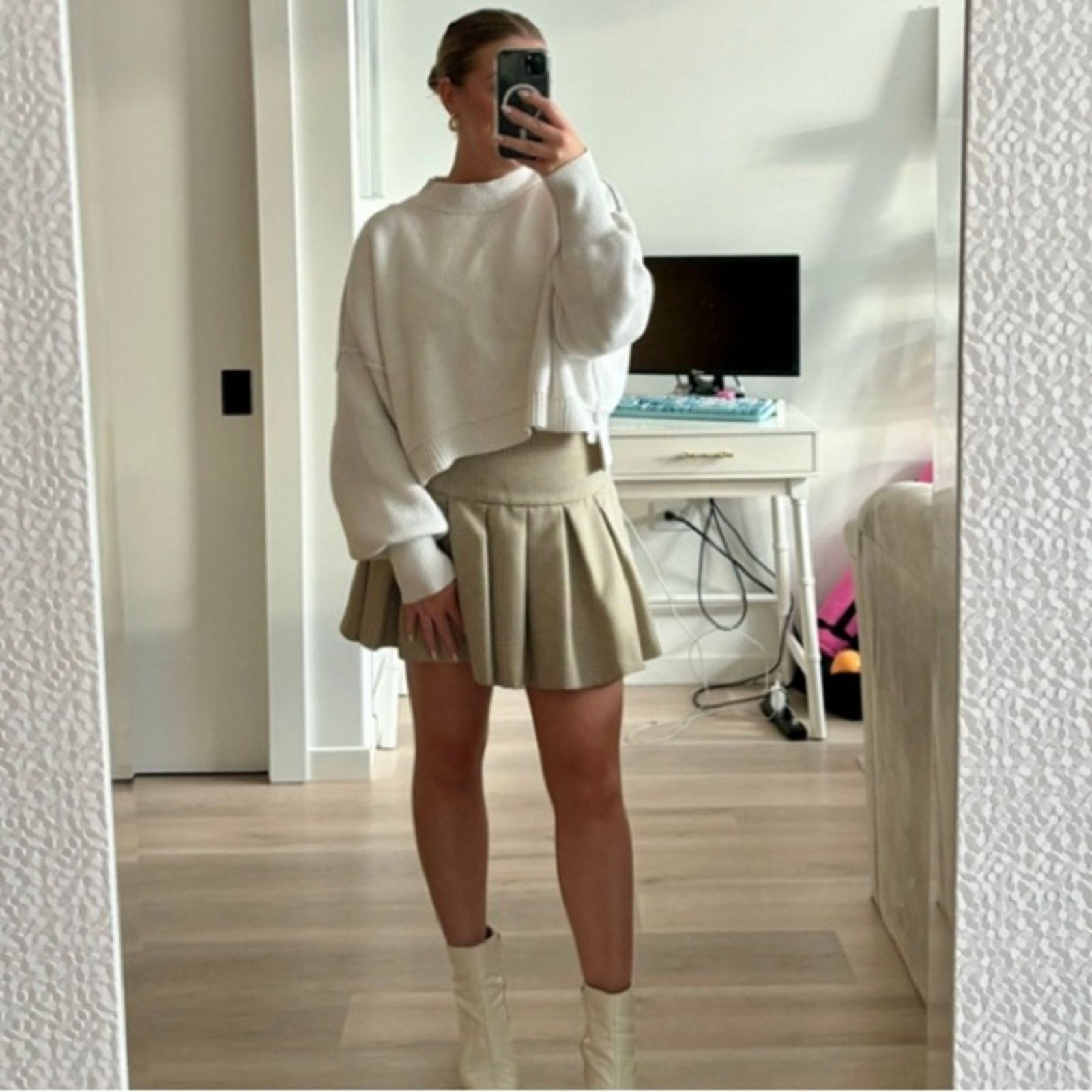 Free People 🤎Mare Mare School Girl Skirt Brown Plaid XL 🤎 (Item #052) Size 34" / US 12 / IT 48 - 7 Thumbnail