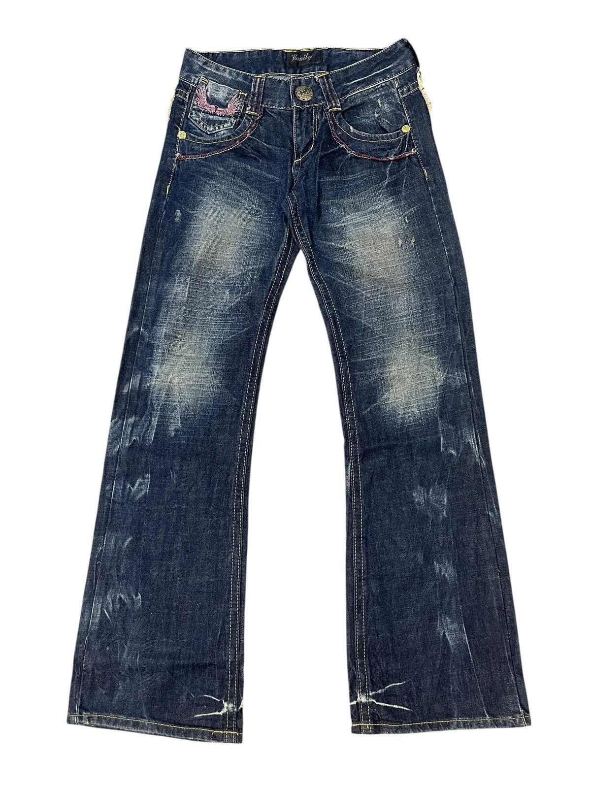 Japanese Brand Vintage Vanity Flare Jeans Wing Streetwear Size US 29 - 1 Thumbnail