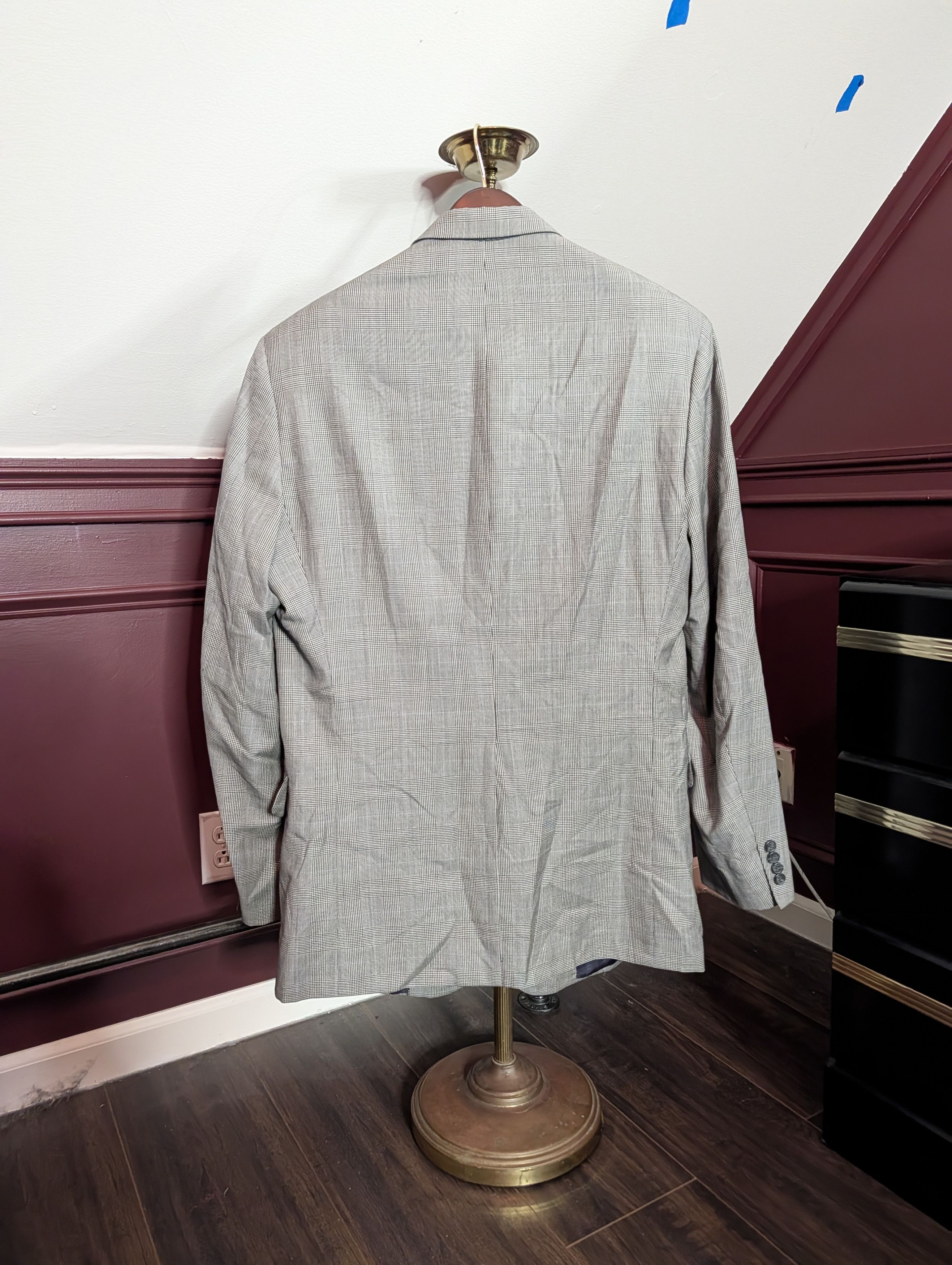 Freeman H FREEMAN & SON Bespoke Houndstooth Plaid Vtg Jacket Size 44L - 7 Thumbnail