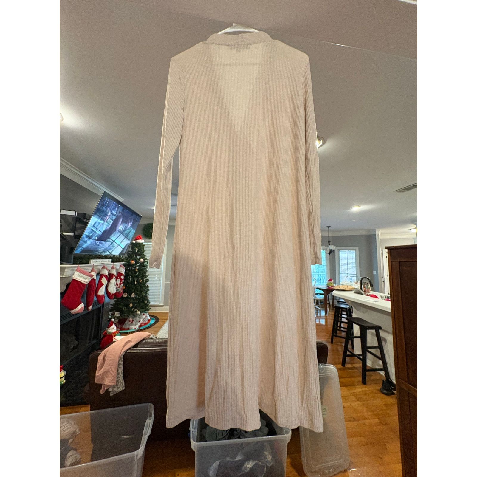 Loft LOFT Women’s Small Ribbed Long Duster Cardigan Beige Size S / US 4 / IT 40 - 2 Thumbnail