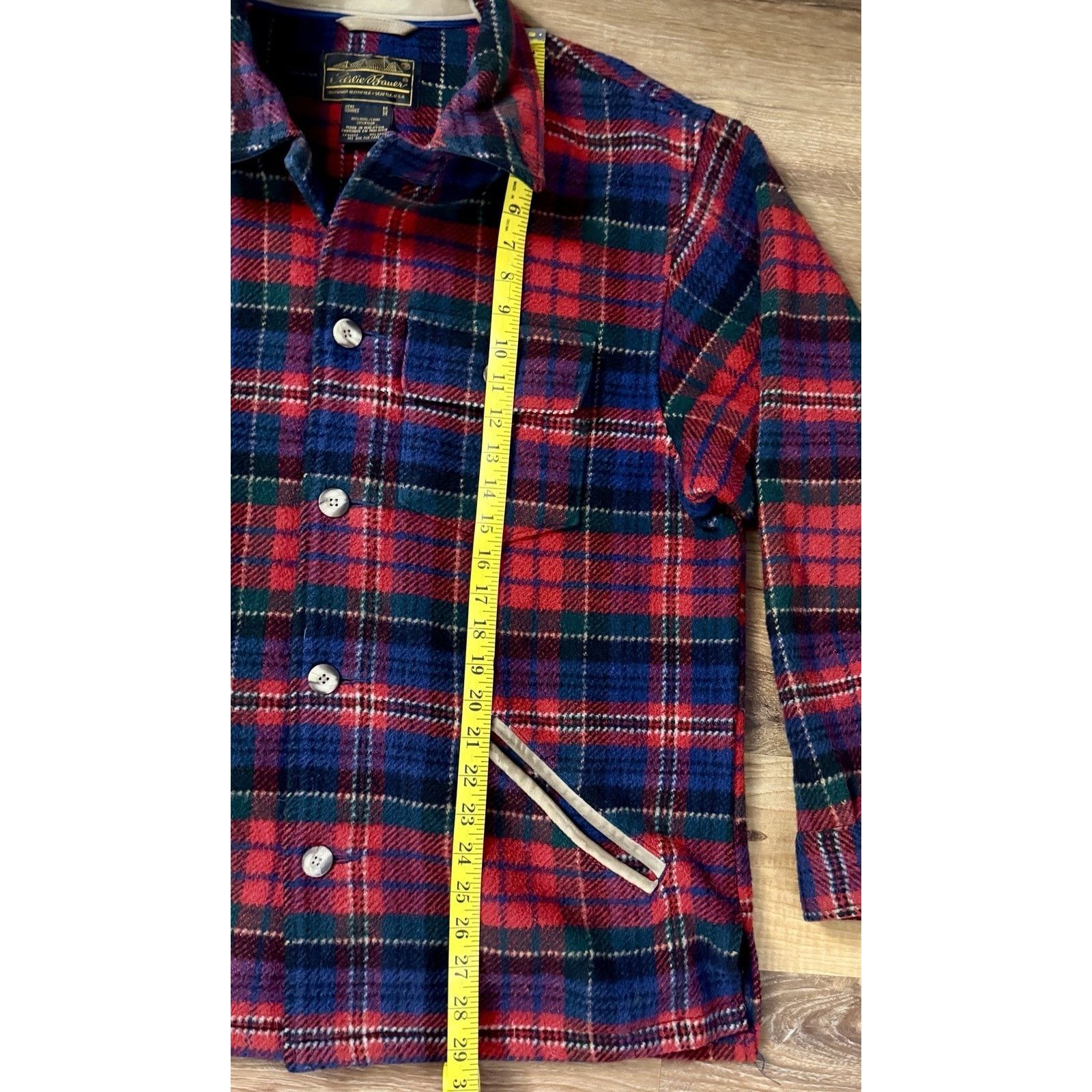 Eddie Bauer Vtg Eddie Bauer Jacket Tartan Wool Plaid Button Barn Coat Size M / US 6-8 / IT 42-44 - 4 Thumbnail