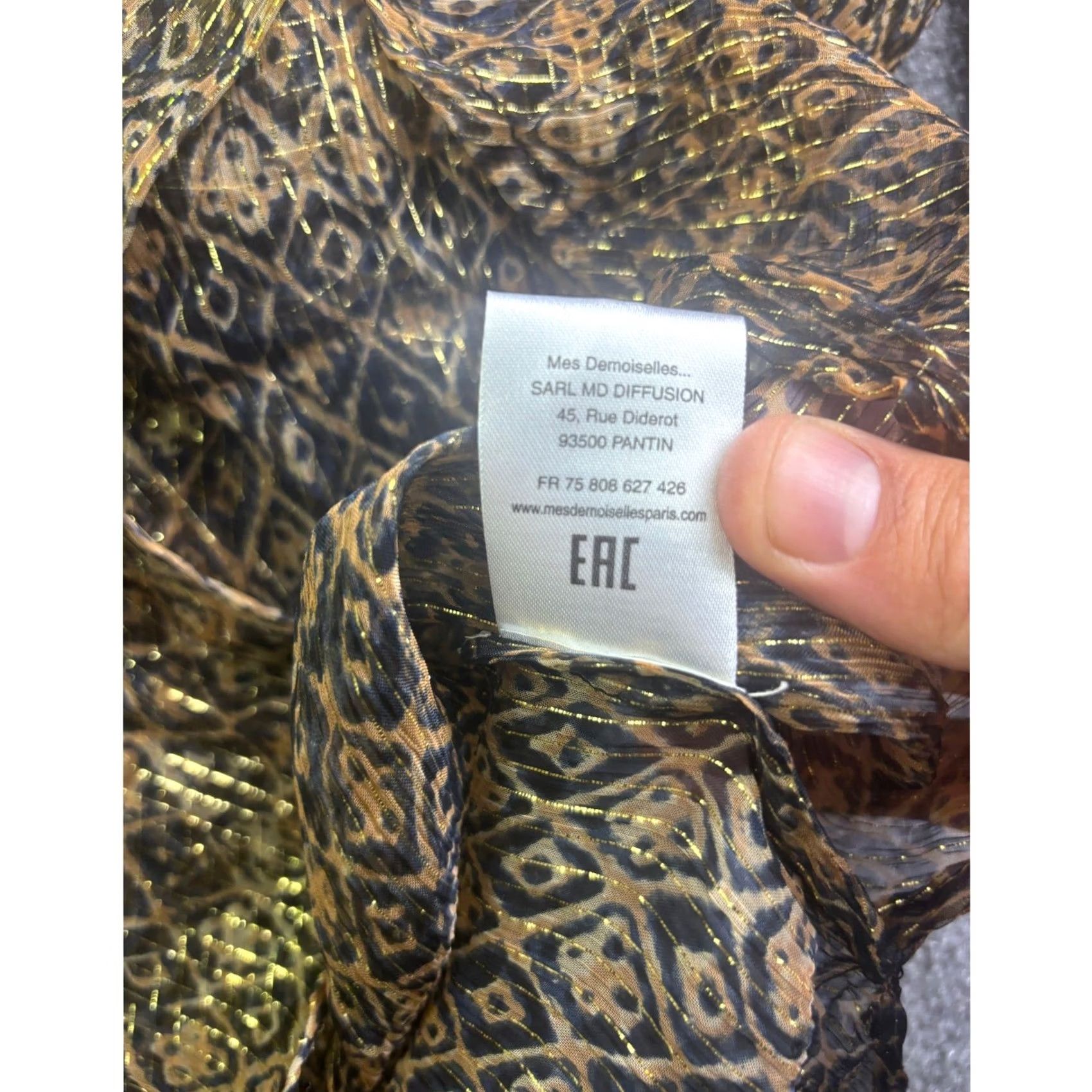 Mes Demoiselles Mes Demoiselles Romuald Shirt Womens 34 Gold Black Lurex Animal Print Button-Up Casual Bohemian 90s (no) Size XXS / US 00 / IT 34 - 6 Thumbnail