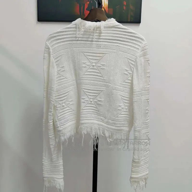 Chanel Chanel White Long Sleeve Cardigan for Women . Size L / US 10 / IT 46 - 2 Thumbnail