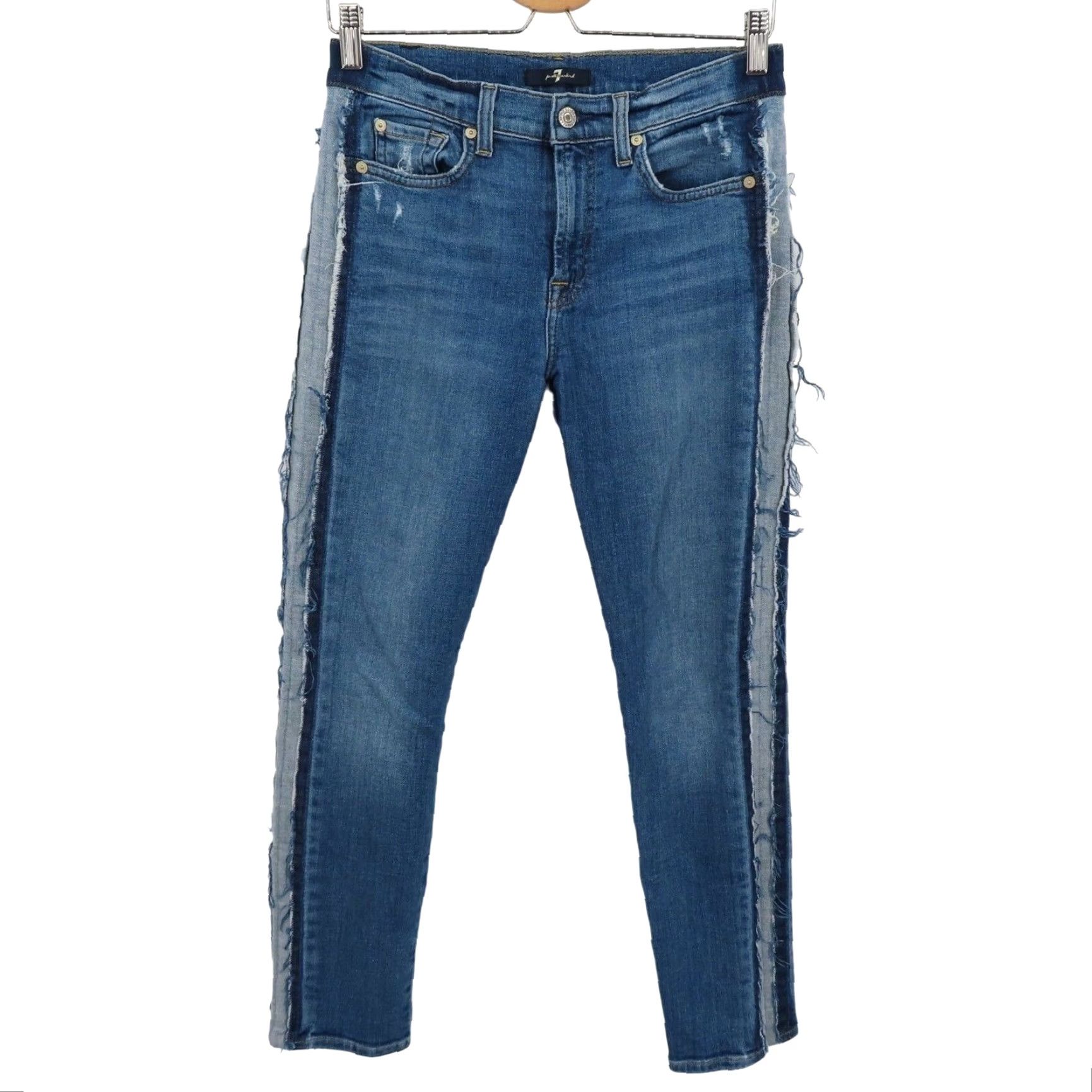 7 For All Mankind 7 For All Mankind Women Jeans Roxanne Skinny Ankle 28 Blue Denim Size 28" / US 6 / IT 42 - 2 Thumbnail