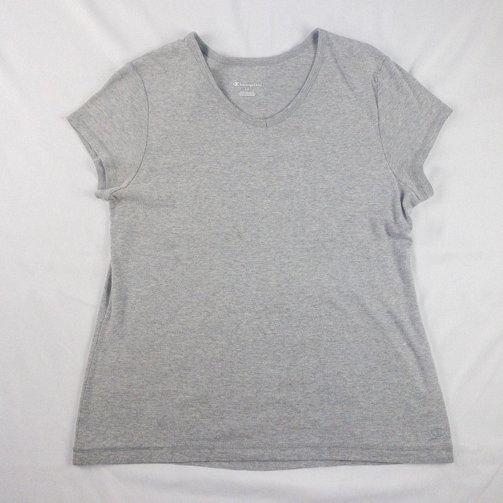Champion Champion Heather Gray V Neck Slim Tee Shirt Womens Large Size L / US 10 / IT 46 - 1 Thumbnail