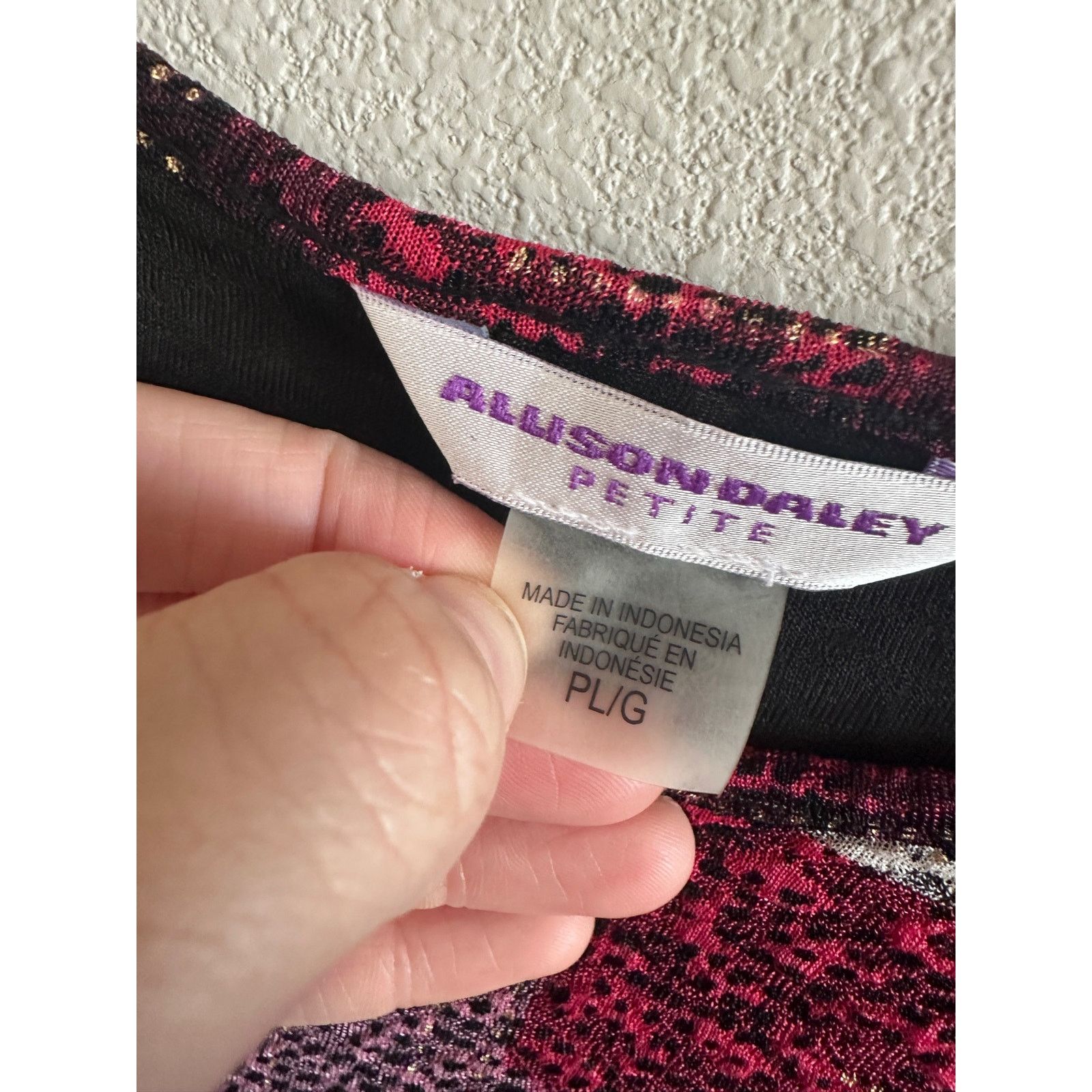 Other Petite Large Crew Neck 3/4 Sleeve Purple Geometric Blouse Size L / US 10 / IT 46 - 11 Thumbnail