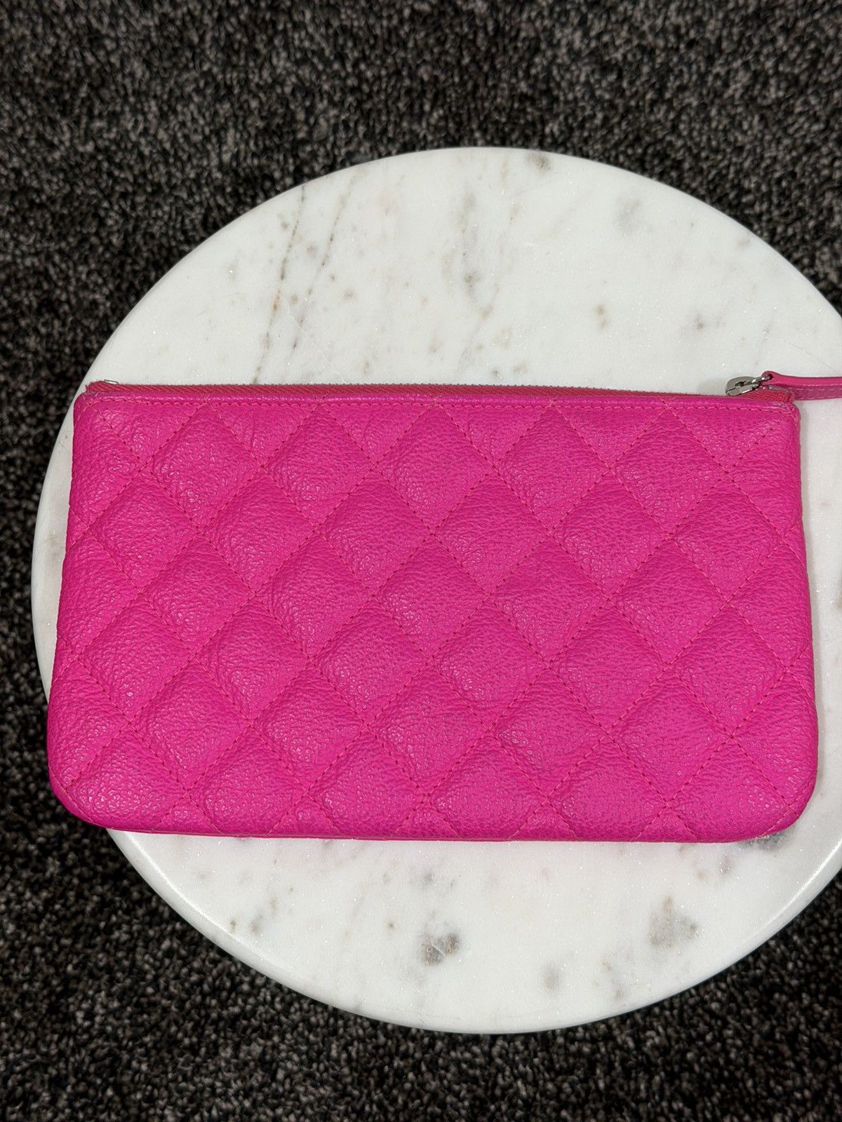 Chanel Chanel Pink Goatskin Quilted Cavier O-Case Pouch Wallet Bag Size ONE SIZE - 9 Thumbnail