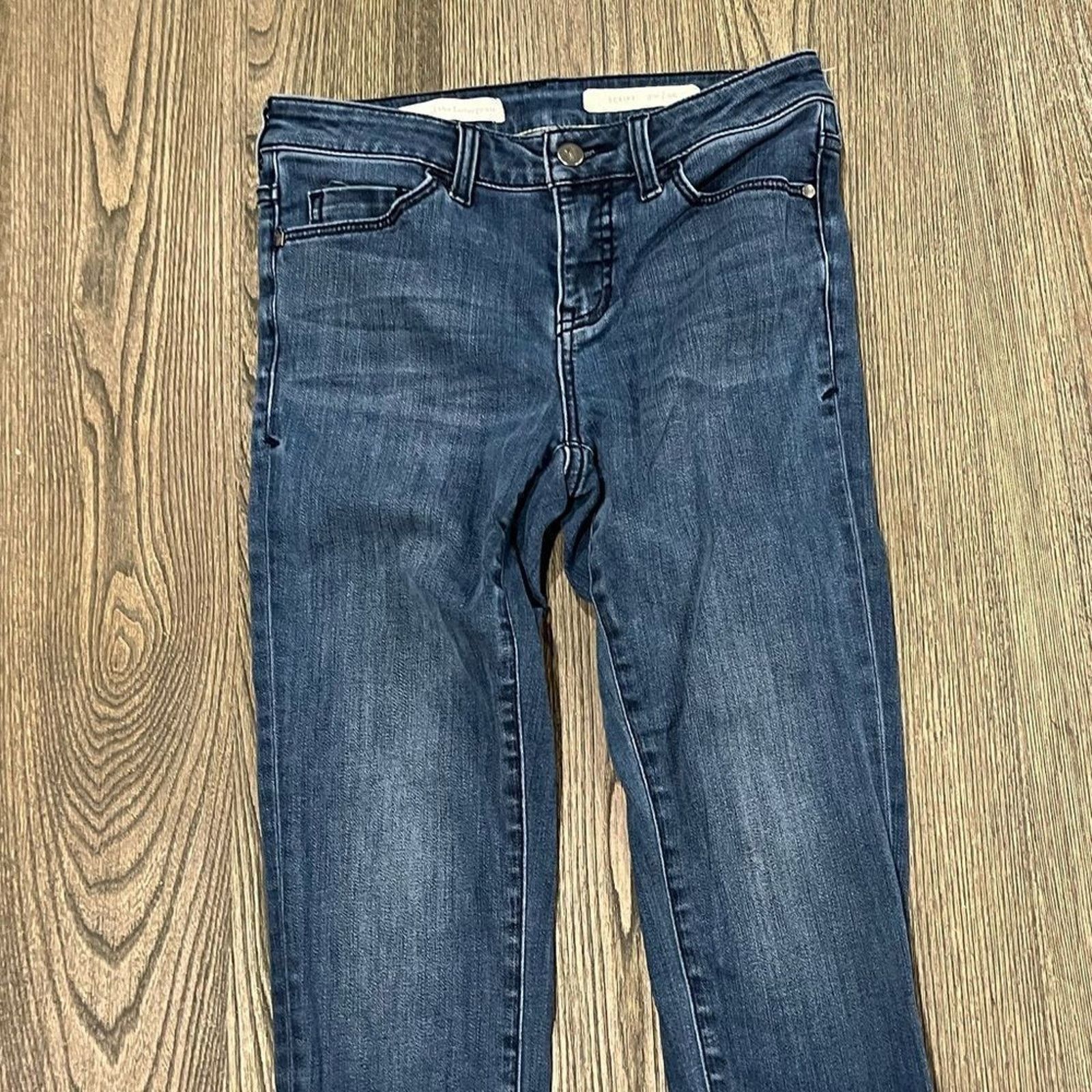 Anthropologie Pilcro The Letterpress Skinny Jeans Script Frayed Mid Rise Size 26" / US 2 / IT 38 - 3 Thumbnail