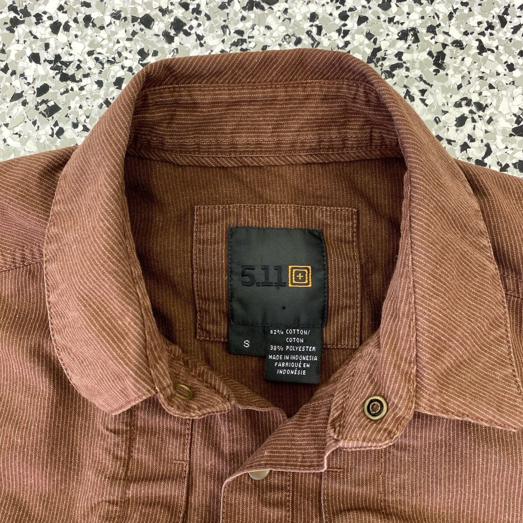 Vintage 5.11 Tactical Button-Up Shirt Mens S Small Brown Knit Cotton Blend Pocket Plaid Camouflage? No, keep consistent: Size US S / EU 44-46 / 1 - 3 Thumbnail