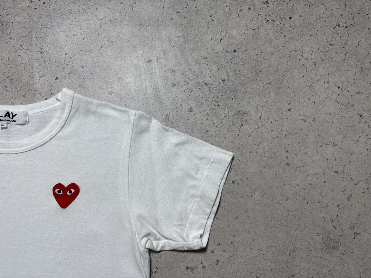 Comme des Garcons PLAY Comme Des Garcons CDG Play Luxury Women’s White T-Shirt Size L / US 10 / IT 46 - 3 Thumbnail