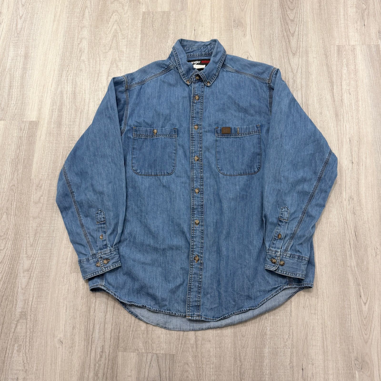 Wrangler Vintage Wrangler Riggs Workwear Denim Shirt Extra Large Size US XL / EU 56 / 4 - 1 Thumbnail