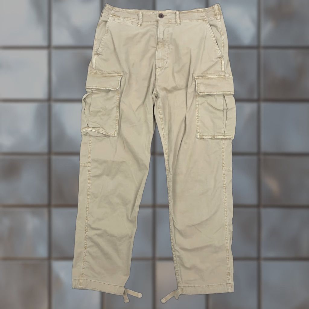 American Eagle Outfitters American Eagle Outfitters Men’s 32x27 Flex Cargo Pants Khaki Tan Drawstring Cargo Pocket Solid Twill Casual Easy Care Cotton Blend 32x27 Mens Size US 32 / EU 48 - 1 Thumbnail