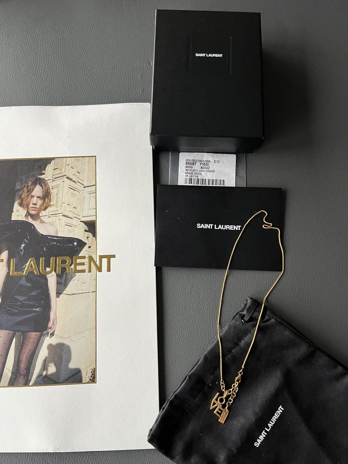 Anthony Vaccarello × Saint Laurent Paris × Yves Saint Laurent Saint Laurent Super Runway Unisex Love Logo Necklace New Size ONE SIZE - 1 Thumbnail