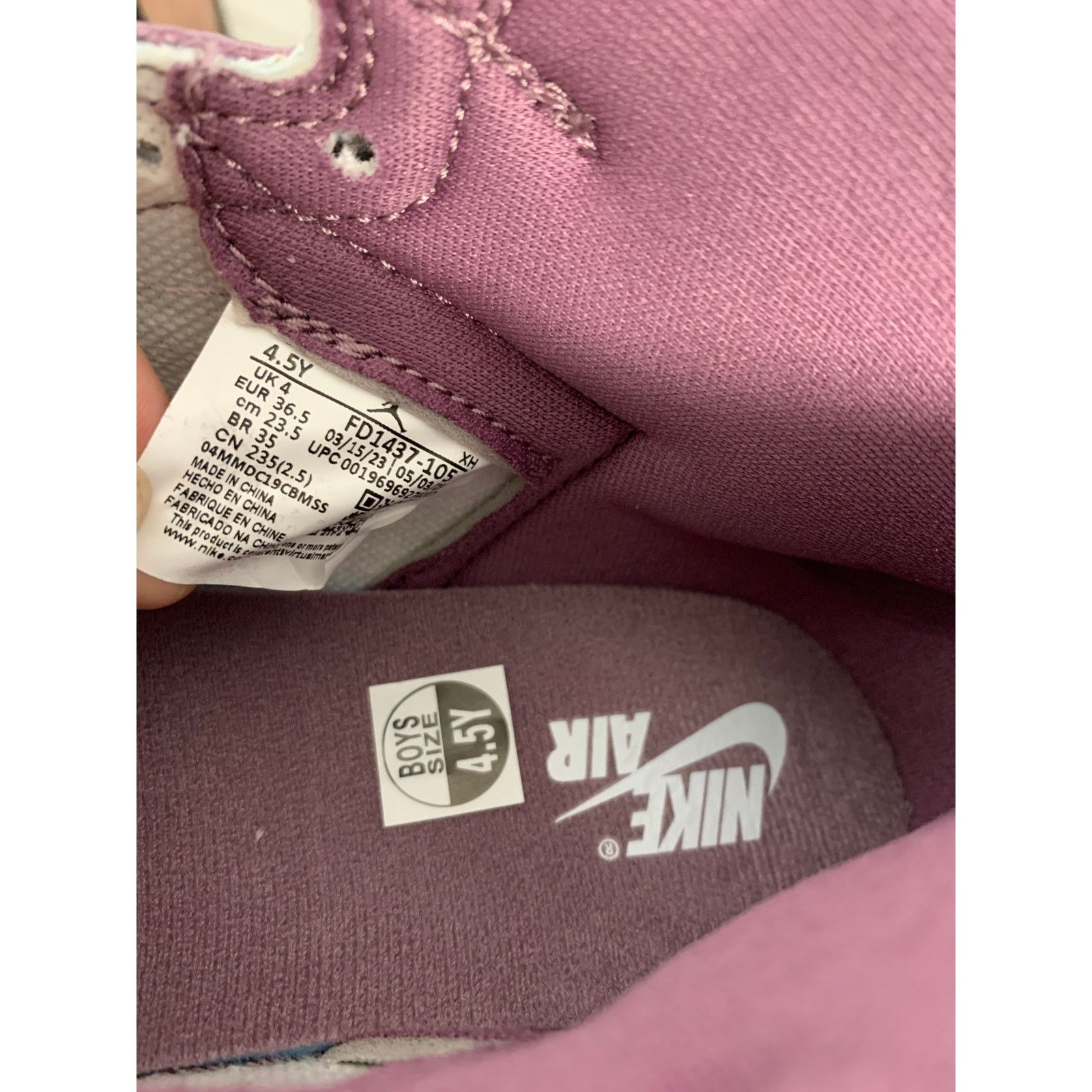 Nike Jordan 1 Retro High OG Mauve GS Size 4.5Y NEW SHIPS NOW Size US 5 / EU 37 - 7 Thumbnail
