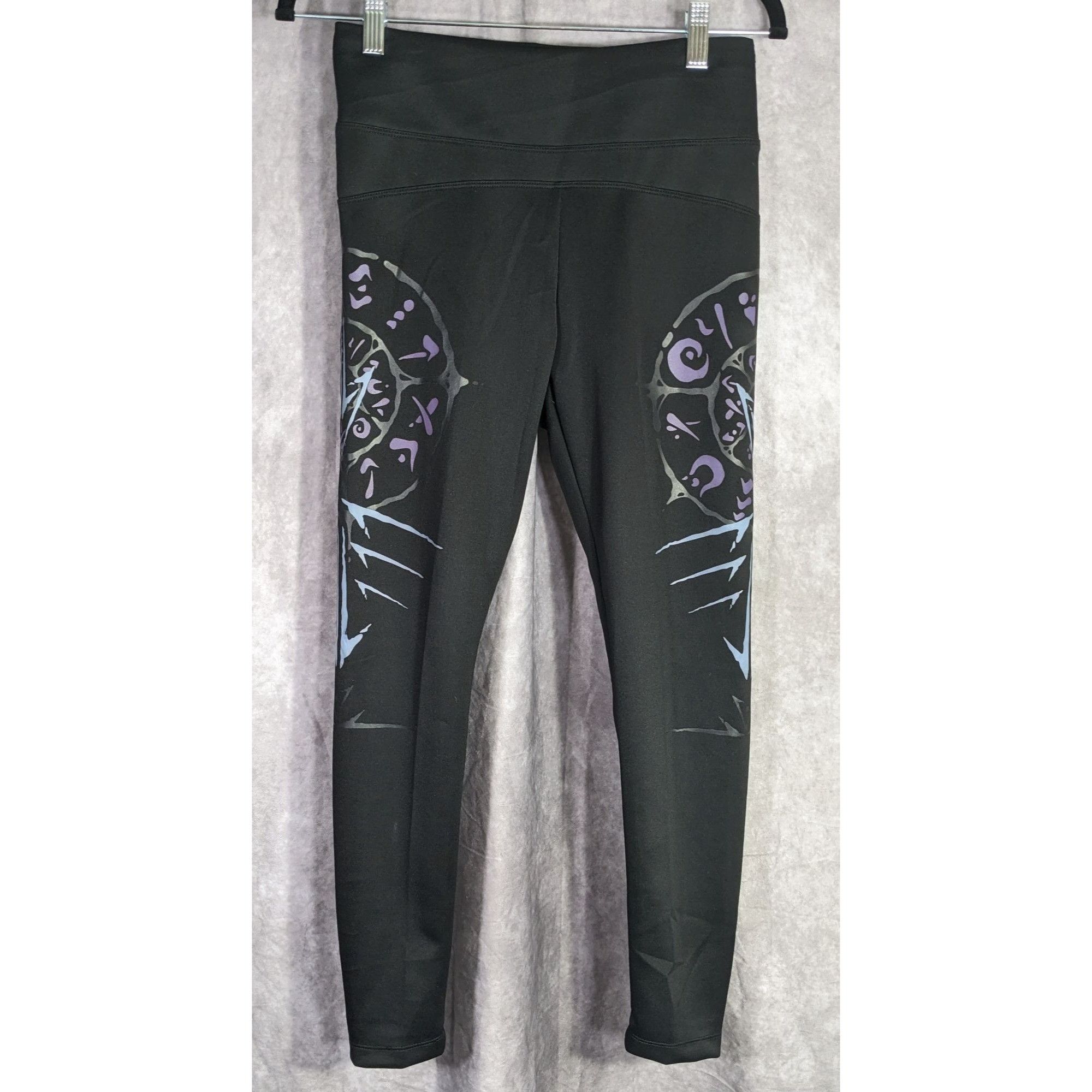 Other Verillas Raider Leggings Discontinued Black & Purple Design Size 28" / US 6 / IT 42 - 4 Thumbnail